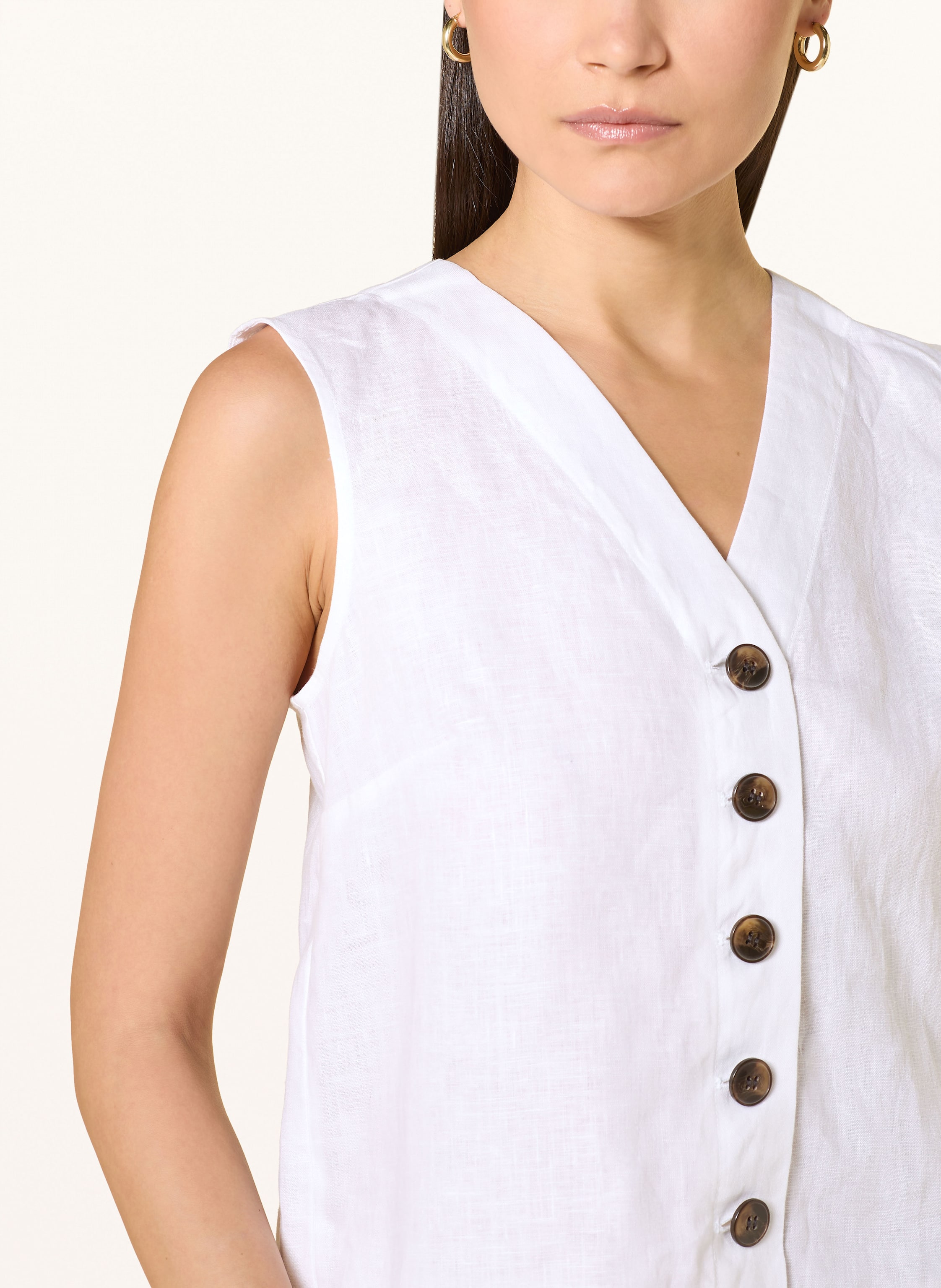 Thumbnail - Hobbs Blusenshirt Kaylee Aus Leinen weiss