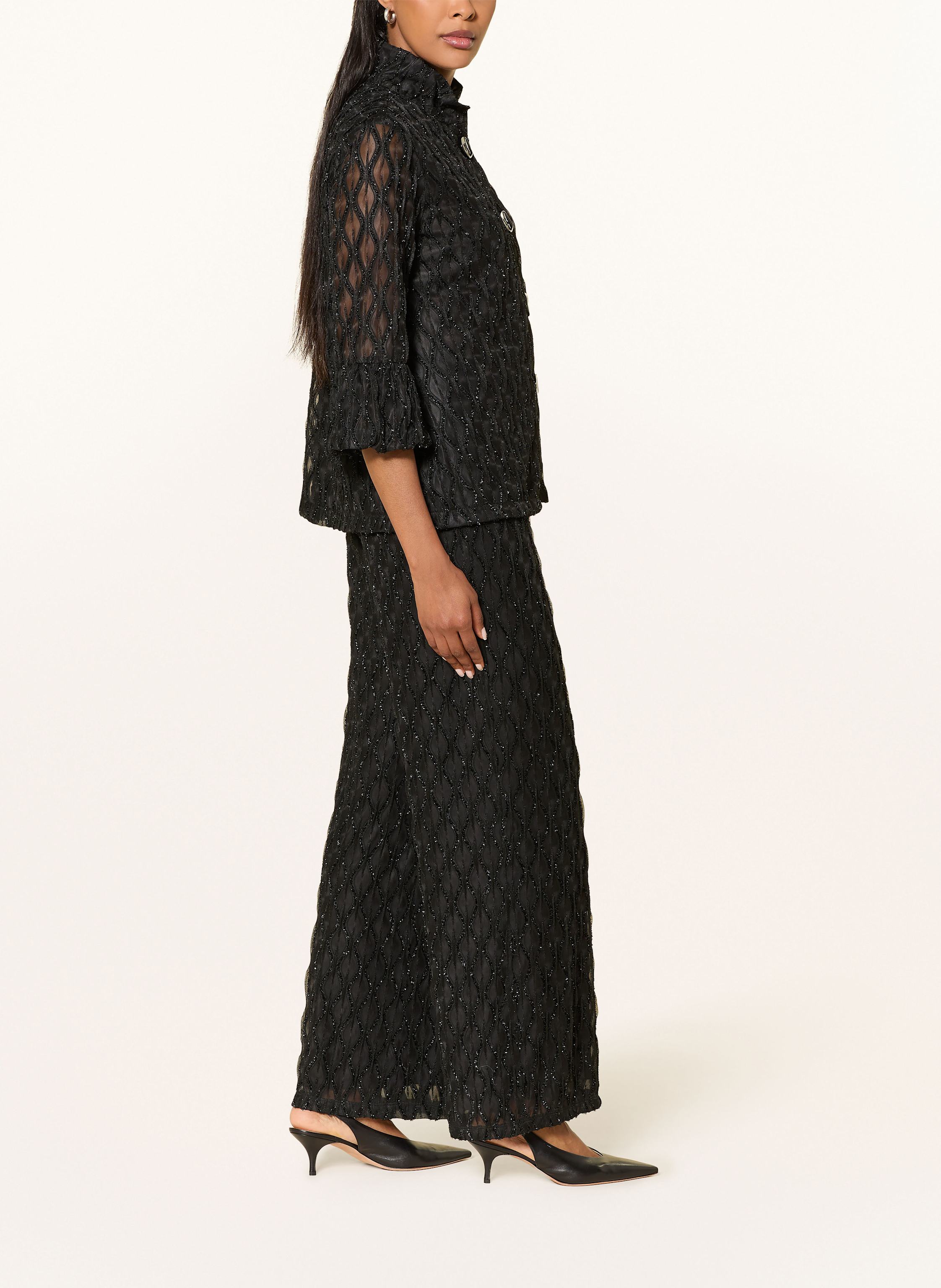 Thumbnail - Joseph Ribkoff Marlenehose Aus Mesh Mit Schmucksteinen schwarz