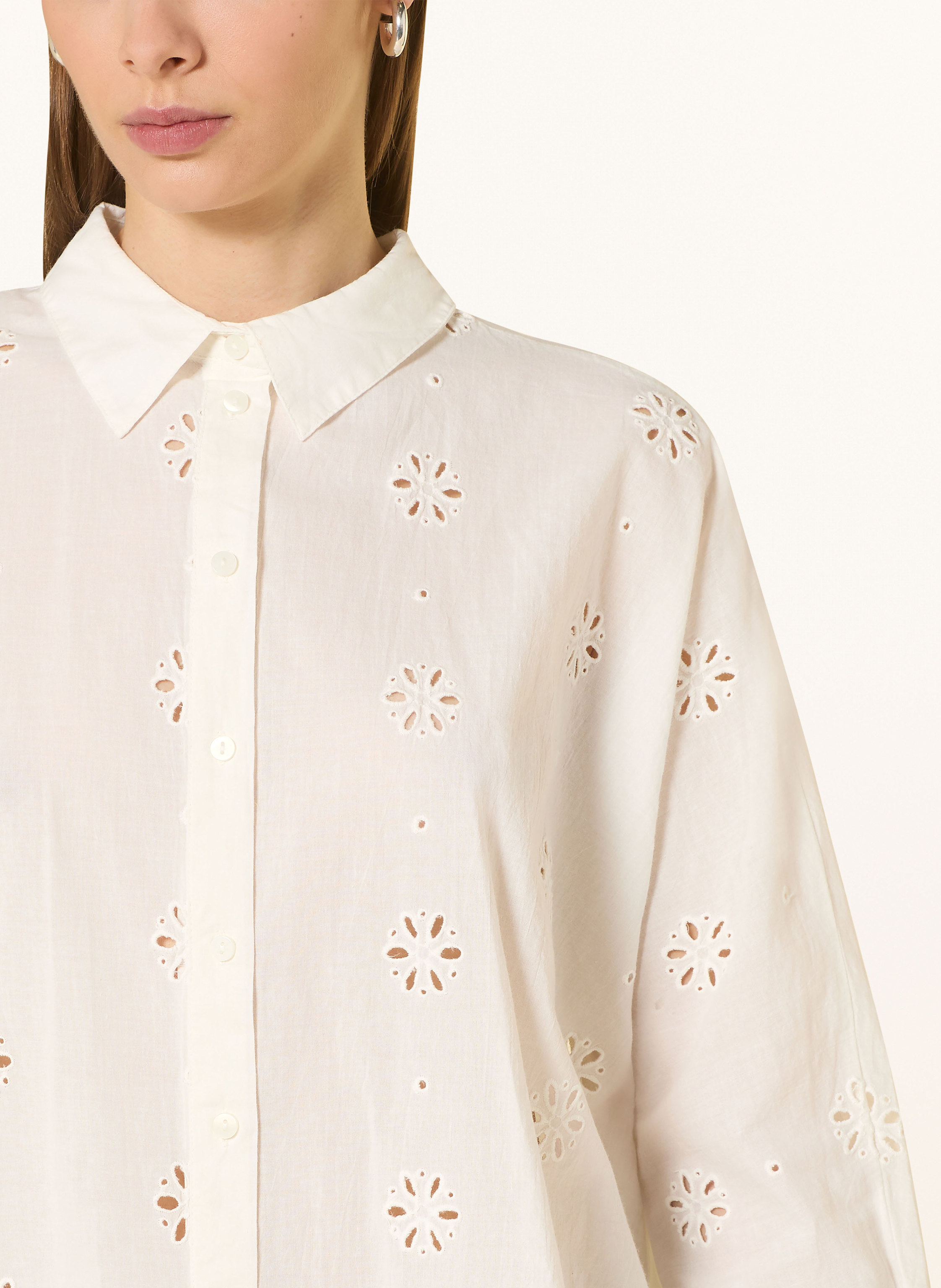 Thumbnail - Only Hemdbluse Aus Lochspitze weiss