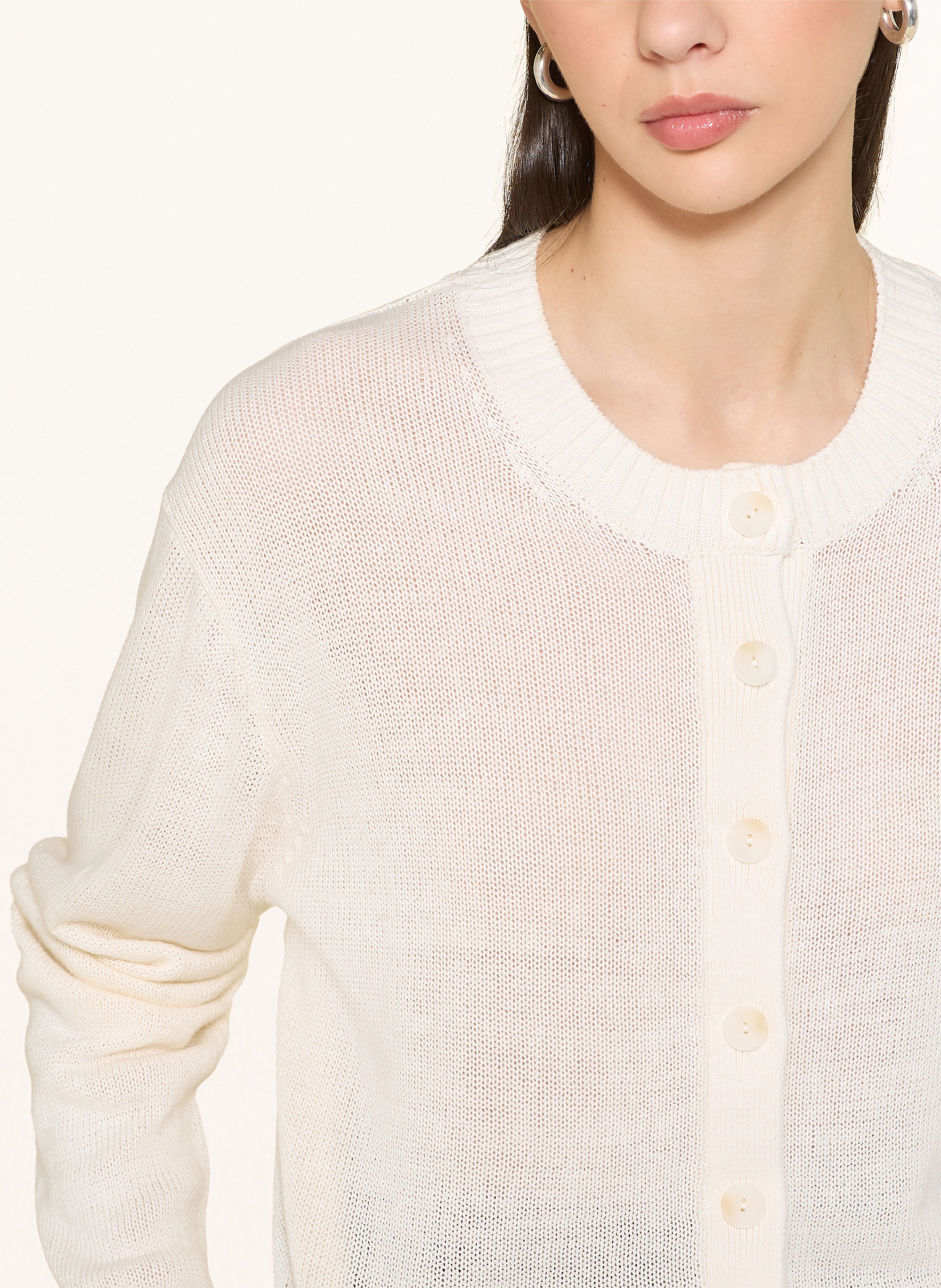Thumbnail - Cos Strickjacke Aus Leinen weiss