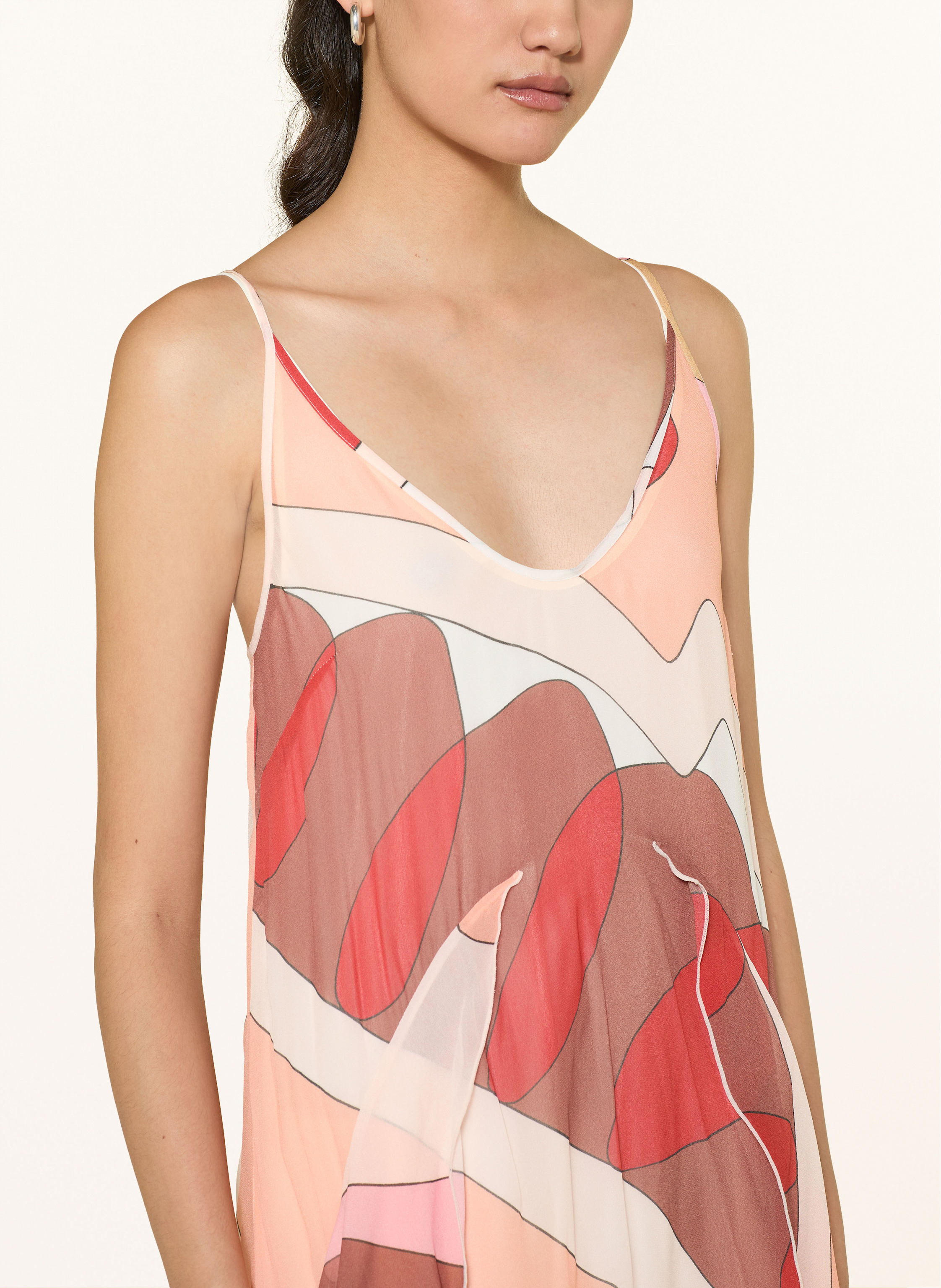 Thumbnail - Reiss Kleid Sasha Mit Volants beige