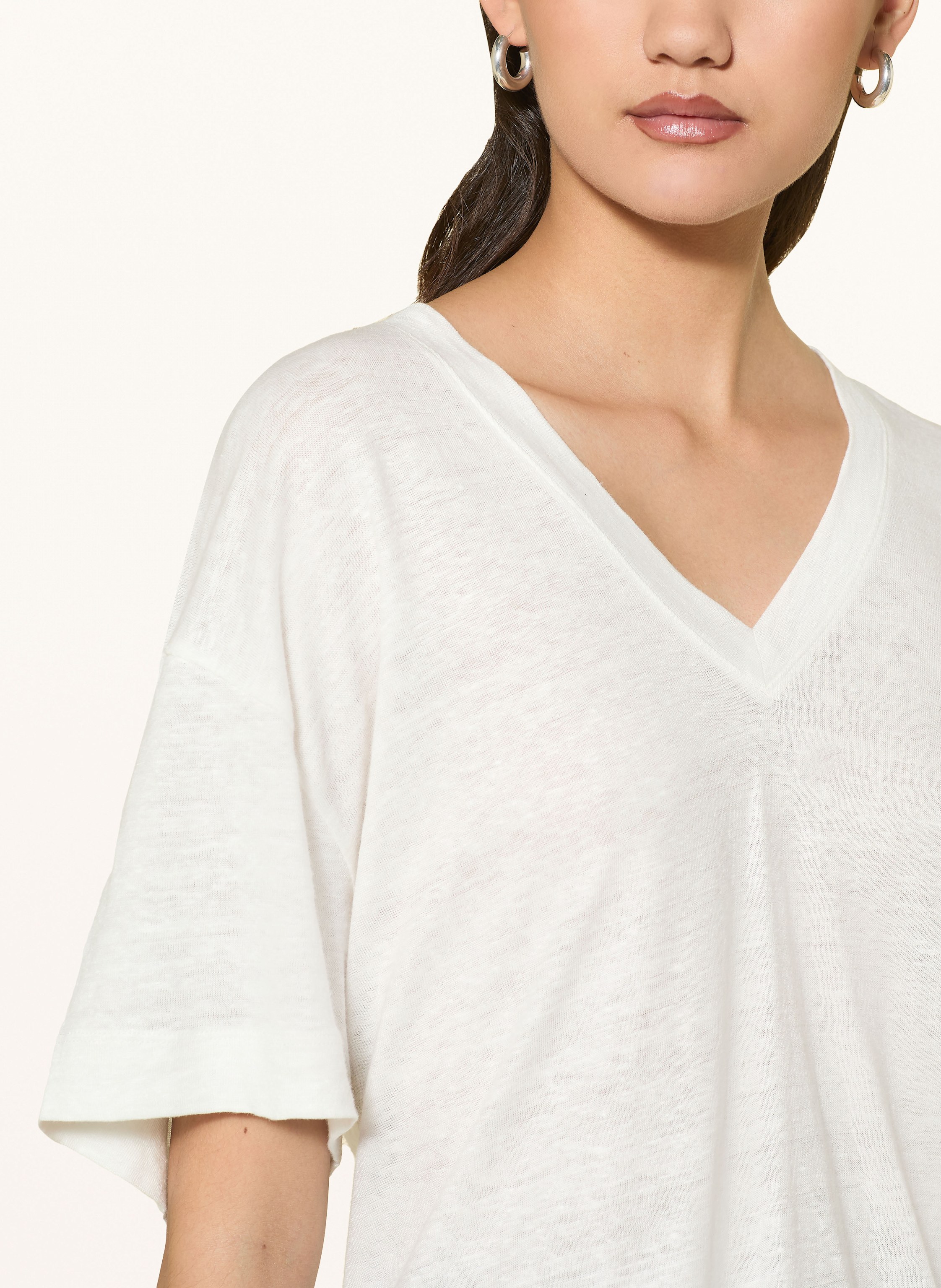 Thumbnail - Reiss T-Shirt Ember Aus Leinen weiss