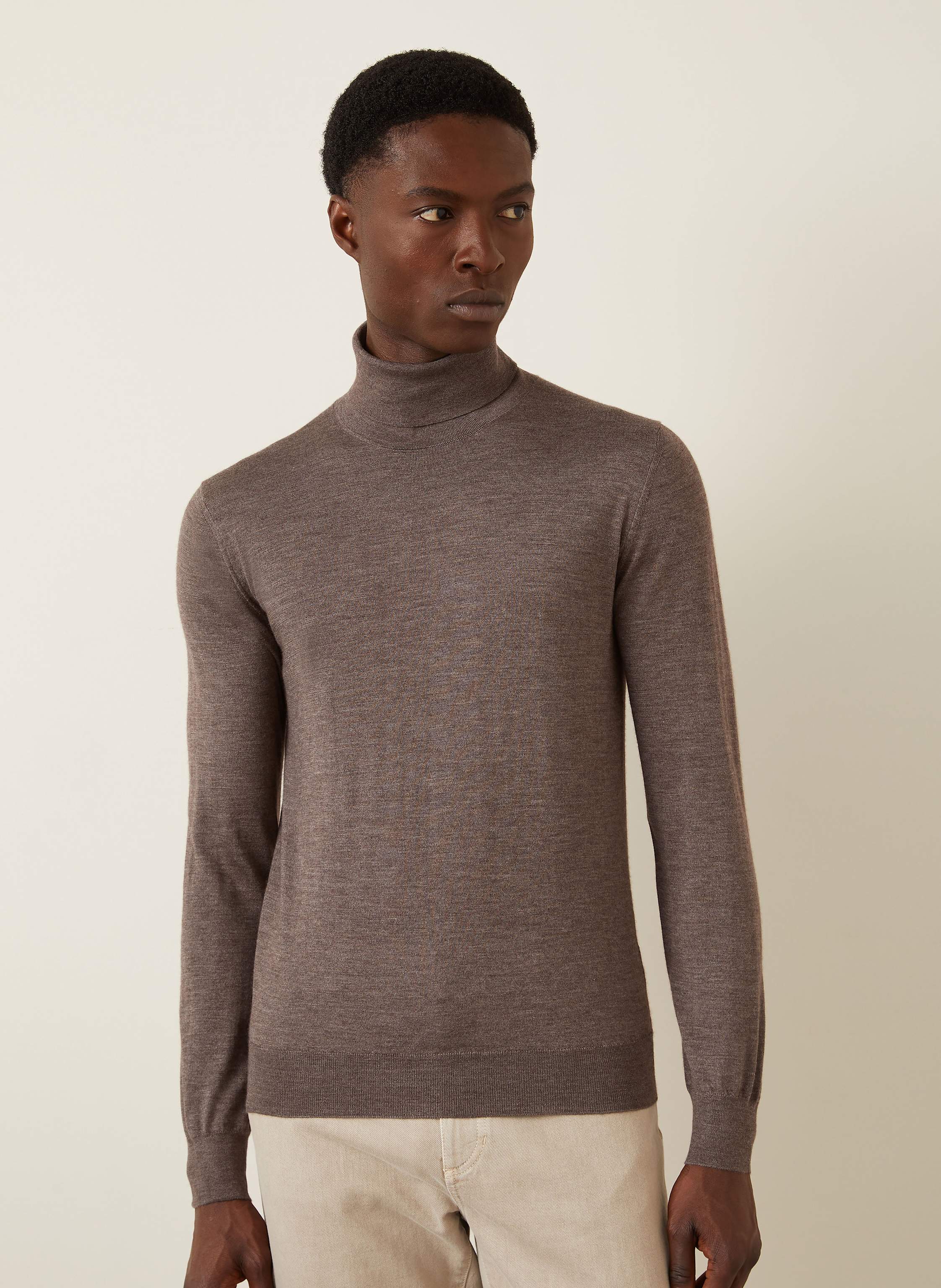 Thumbnail - Fioroni Rollkragenpullover Aus Cashmere Mit Seide braun