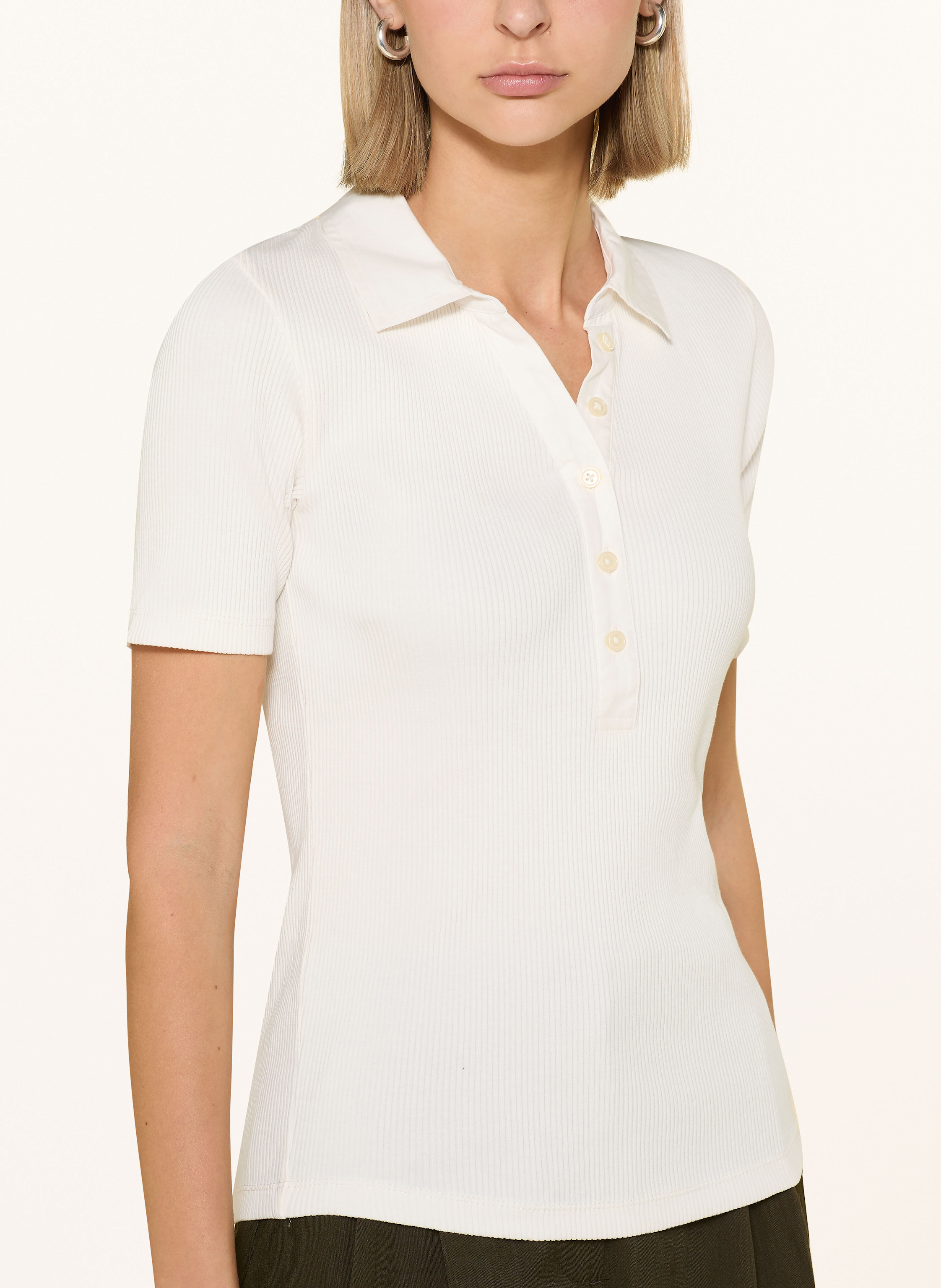 Thumbnail - Marc O'polo Strick-Poloshirt Regular Fit weiss