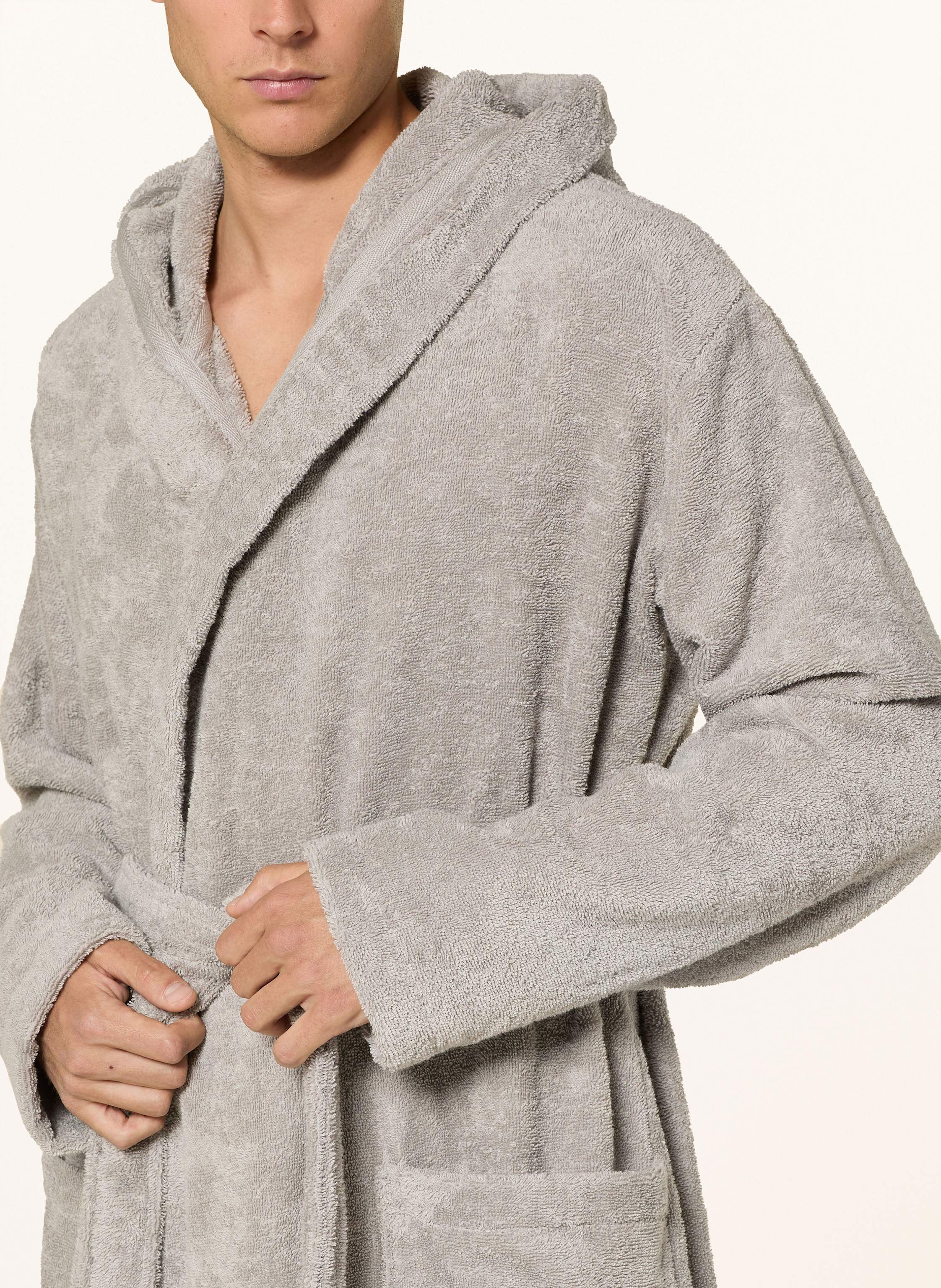 Thumbnail - Marc O'polo Herren-Bademantel Mit Kapuze grau