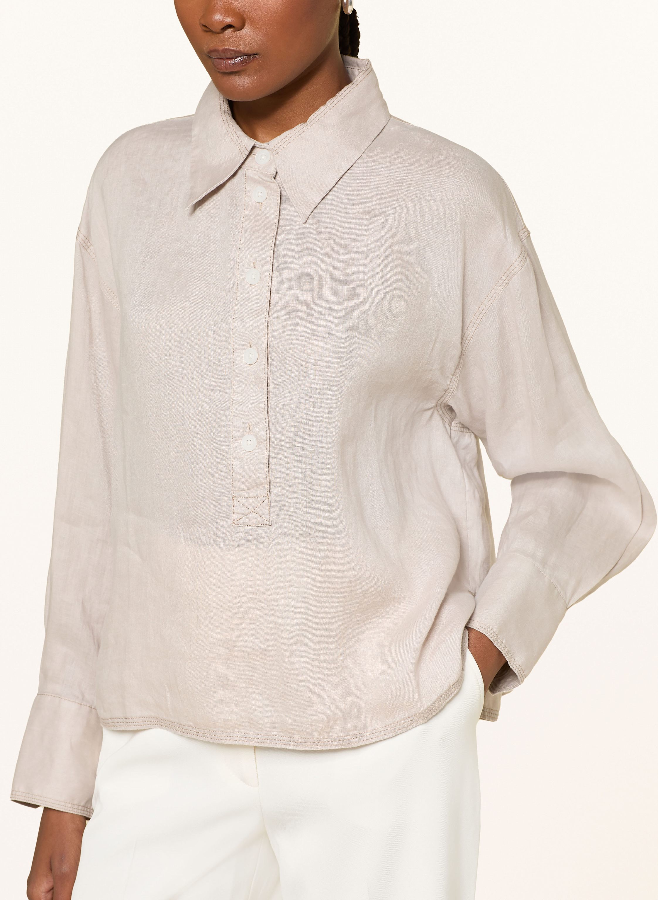 Thumbnail - Reiss Blusenshirt Nina Aus Leinen beige