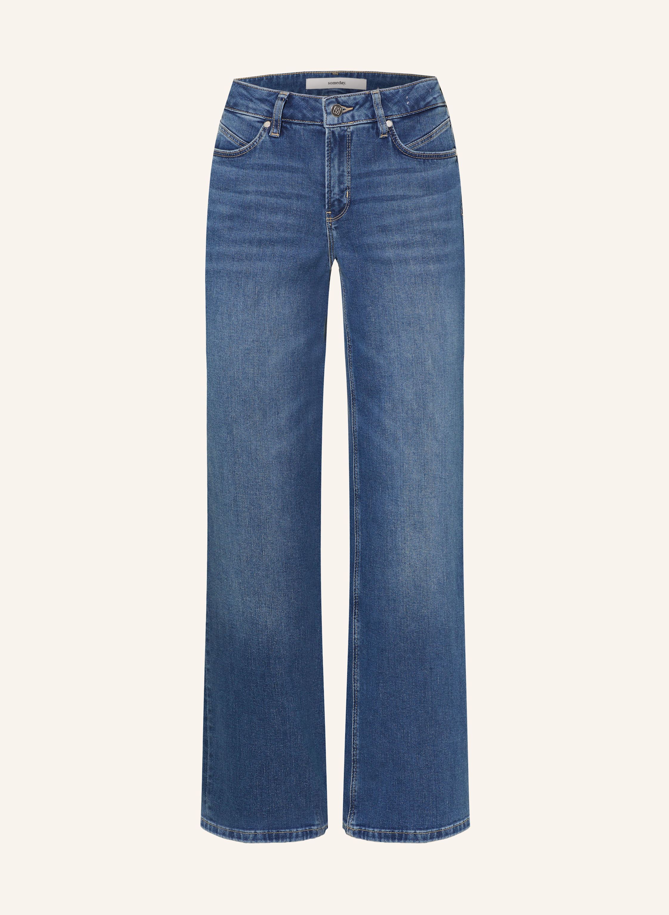 Wide Leg Jeans Tiro Alto Paris Jeans Wide Leg Lavados Denim Opposite