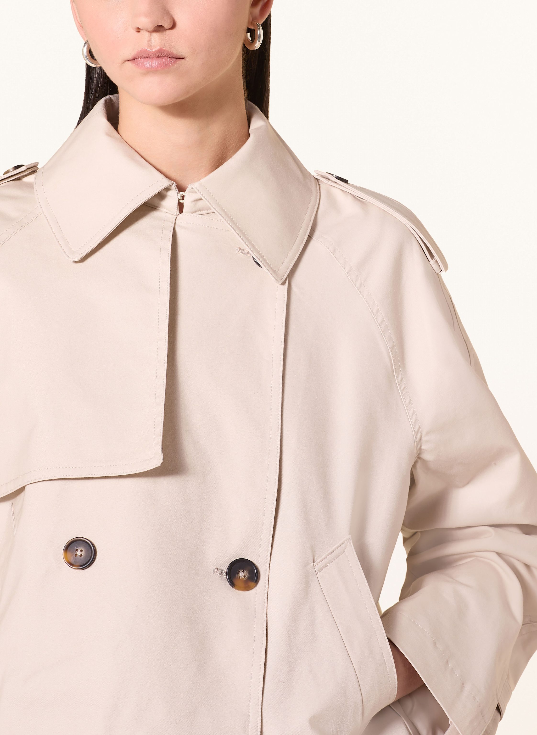 Thumbnail - Opus Cropped-Trenchcoat Hawena beige