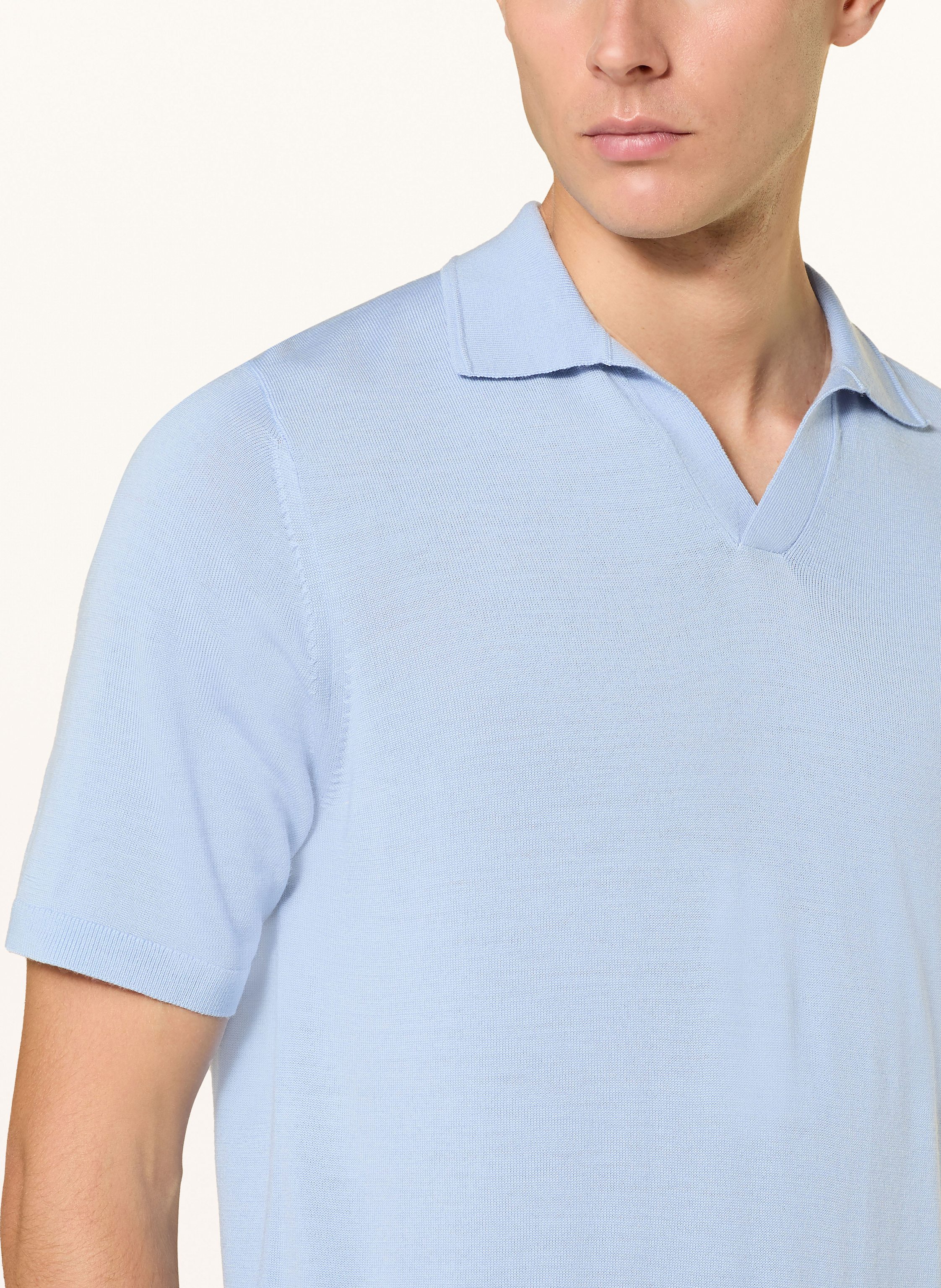 Thumbnail - Reiss Strick-Poloshirt Duchie Aus Merinowolle blau