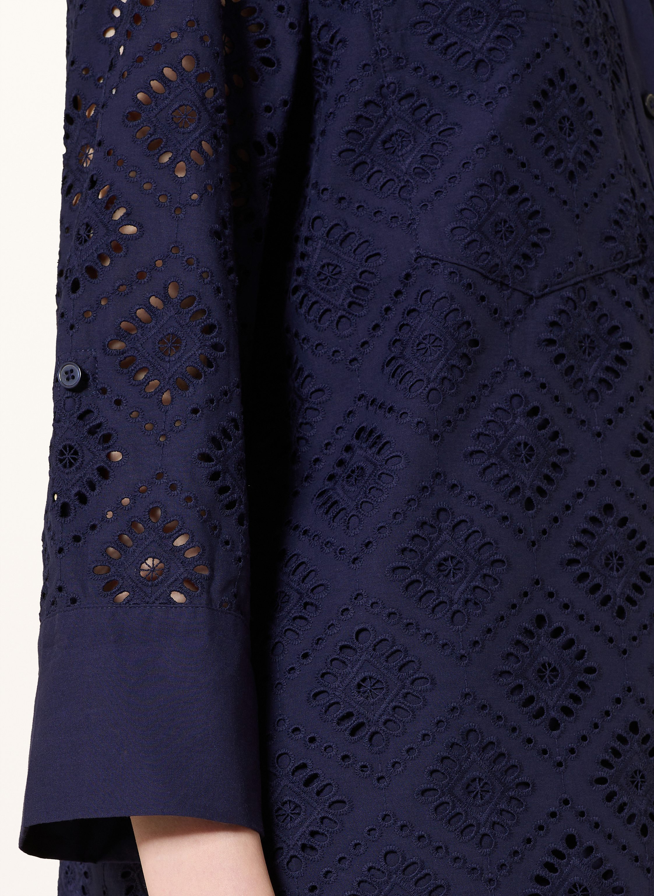 Thumbnail - Hobbs Hemdblusenkleid Marcia Aus Lochspitze Mit 3/4-Arm blau