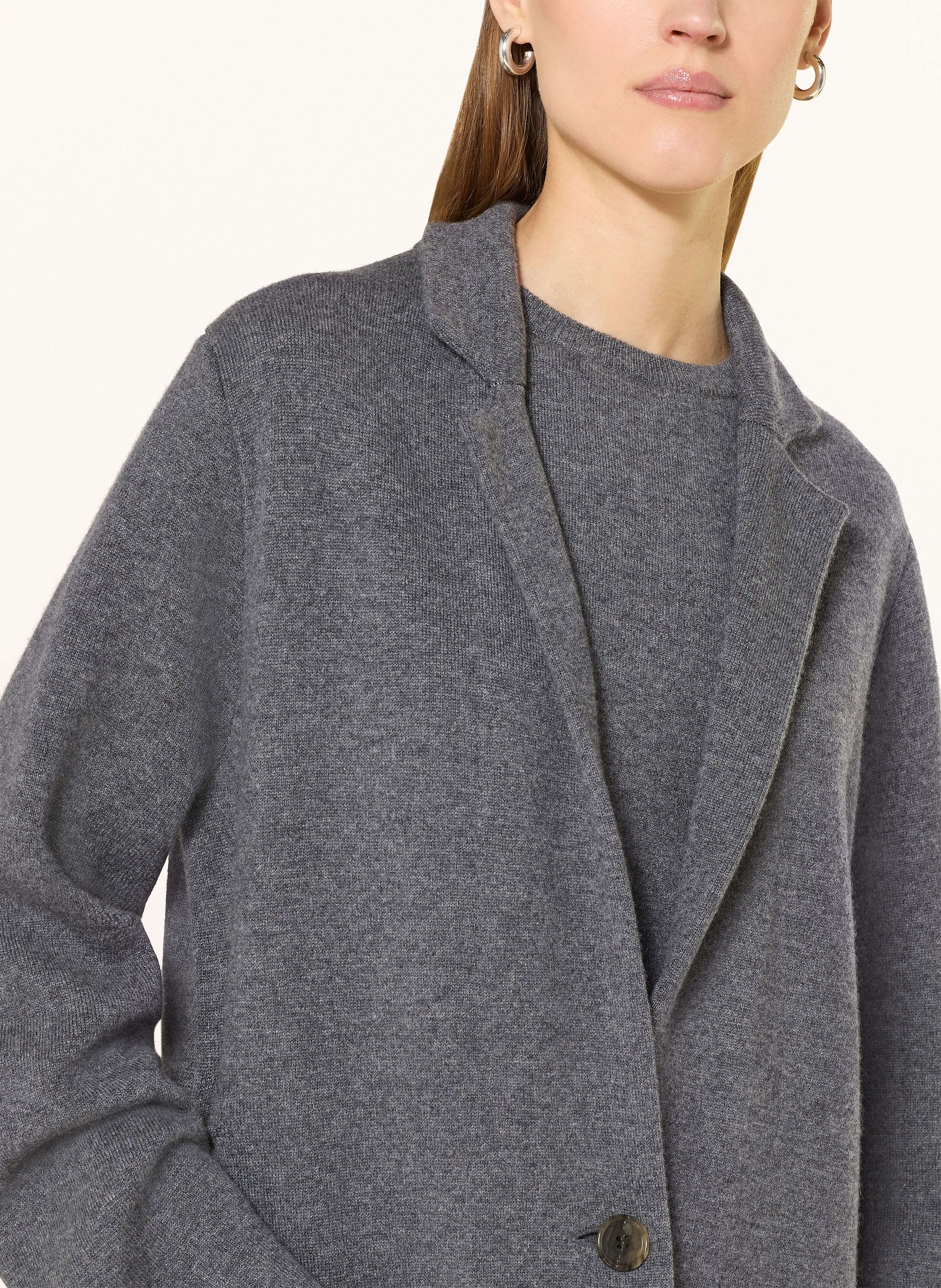 Thumbnail - Lisa Yang Strickmantel Amie Aus Cashmere grau