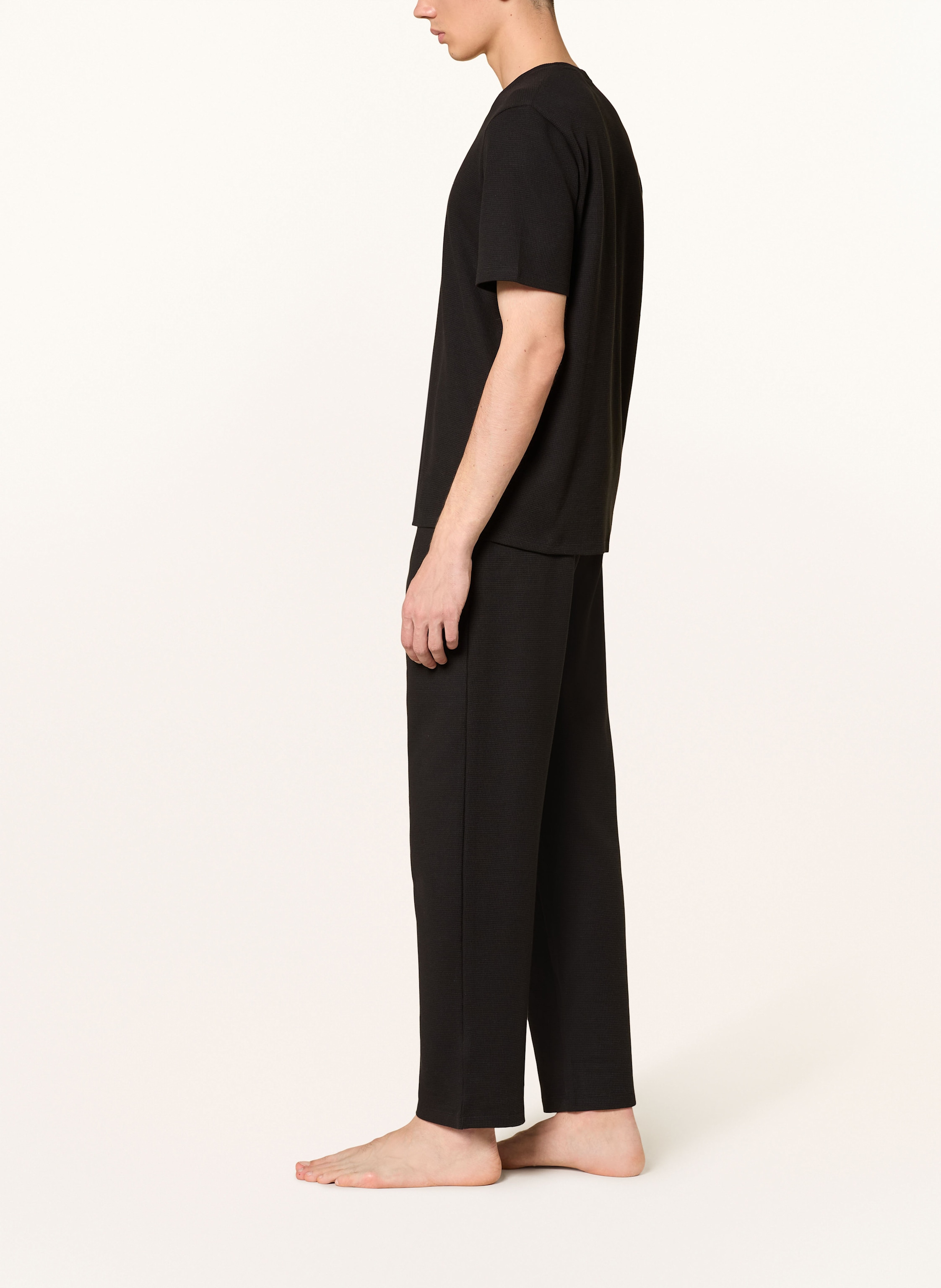 Thumbnail - Boss Schlafhose Waffle schwarz