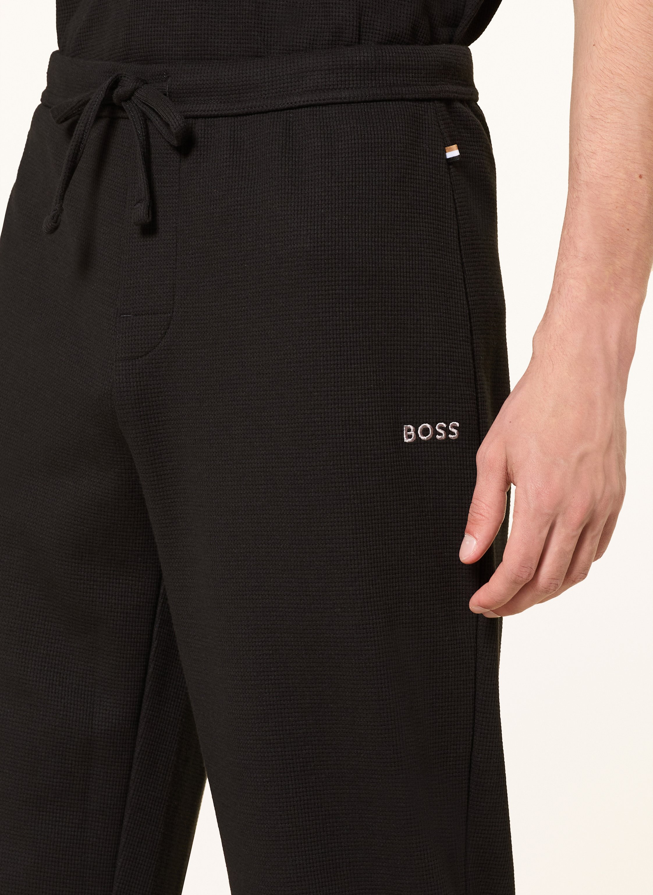 Thumbnail - Boss Schlafhose Waffle schwarz