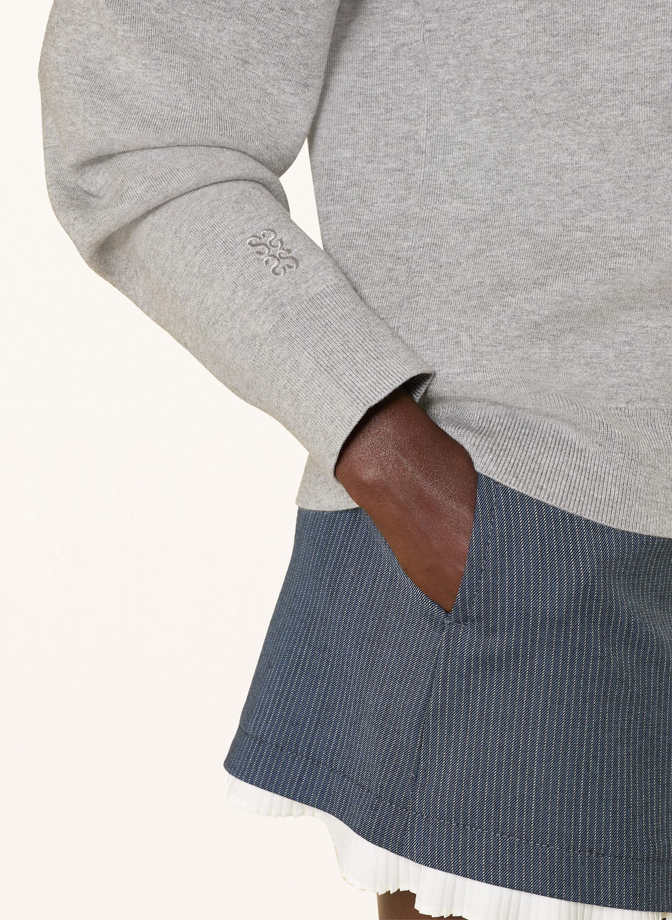Thumbnail - Sandro Pullover Im Materialmix grau