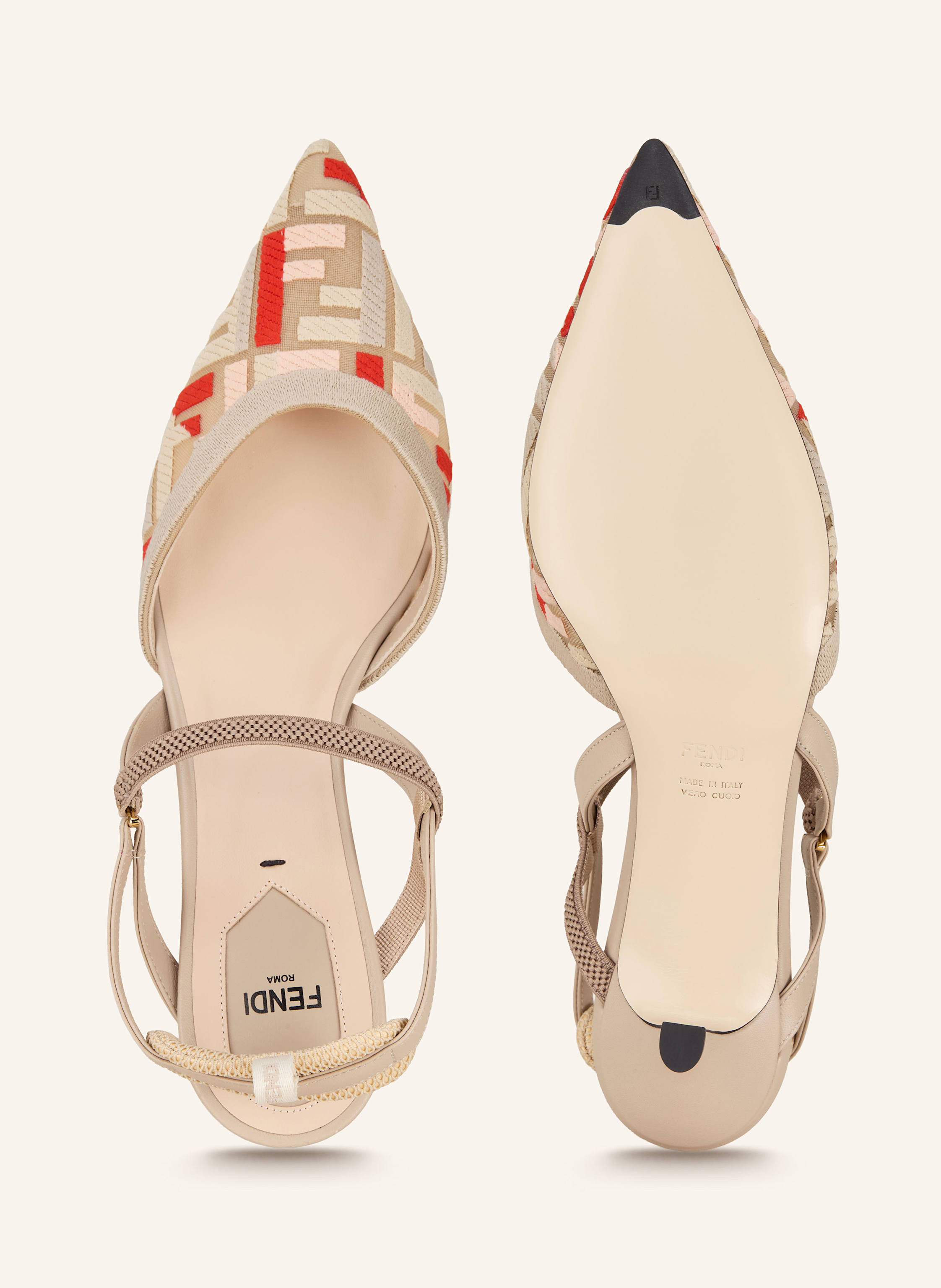 Thumbnail - Fendi Slingpumps beige