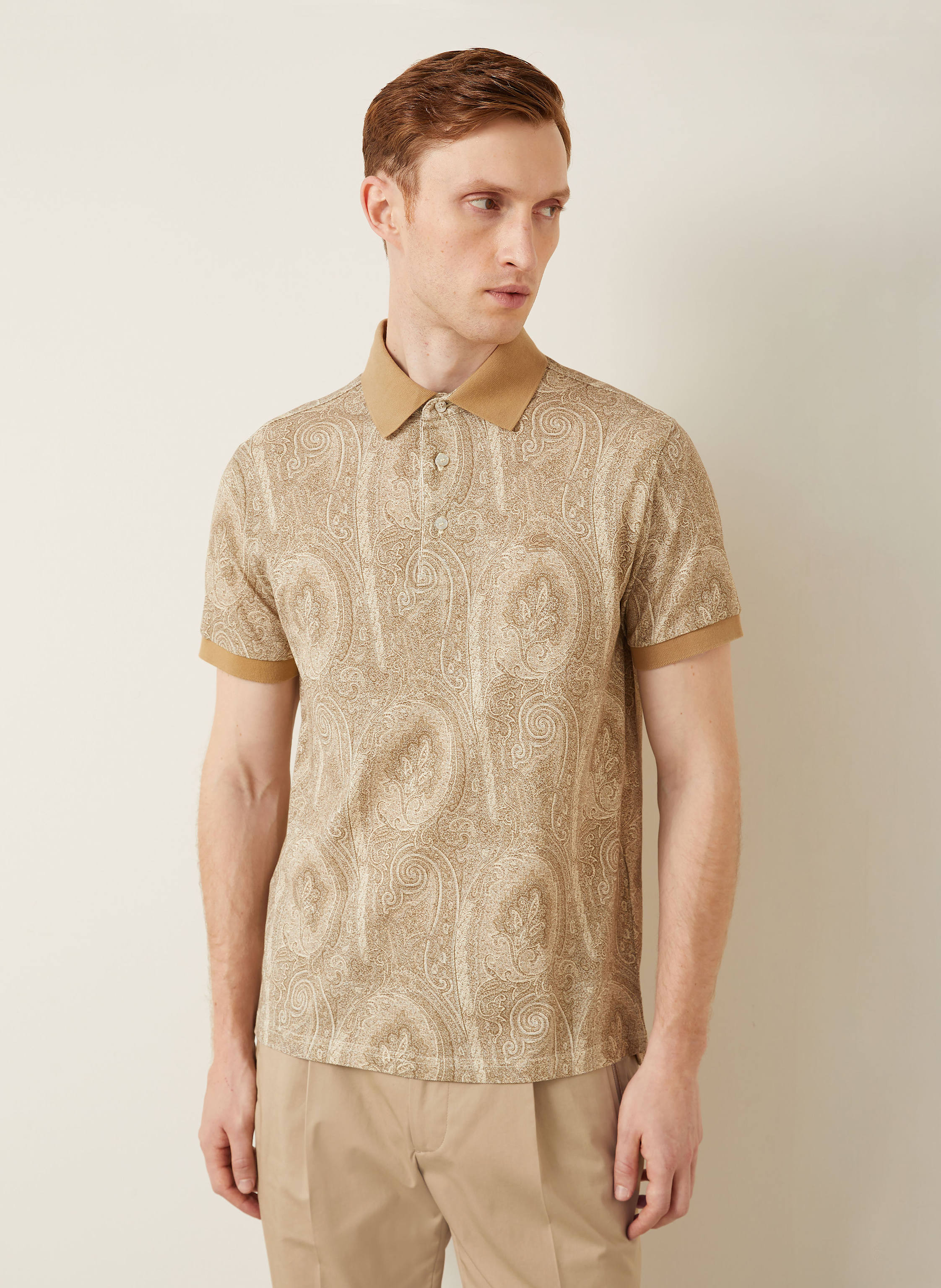Thumbnail - Etro Jersey-Poloshirt Regular Fit beige