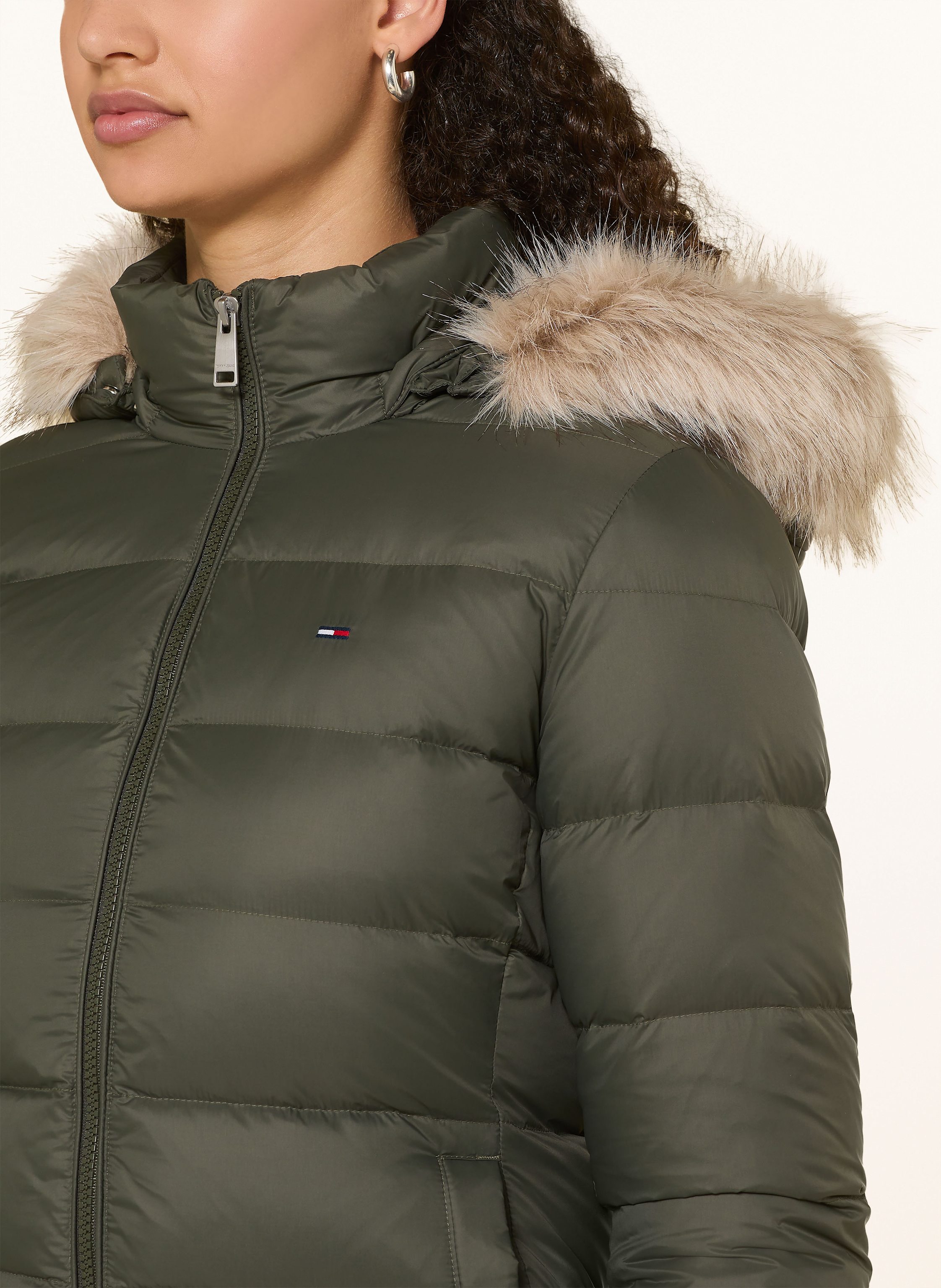Thumbnail - Tommy Jeans Daunenmantel Mit Abnehmbarem Kunstfell gruen