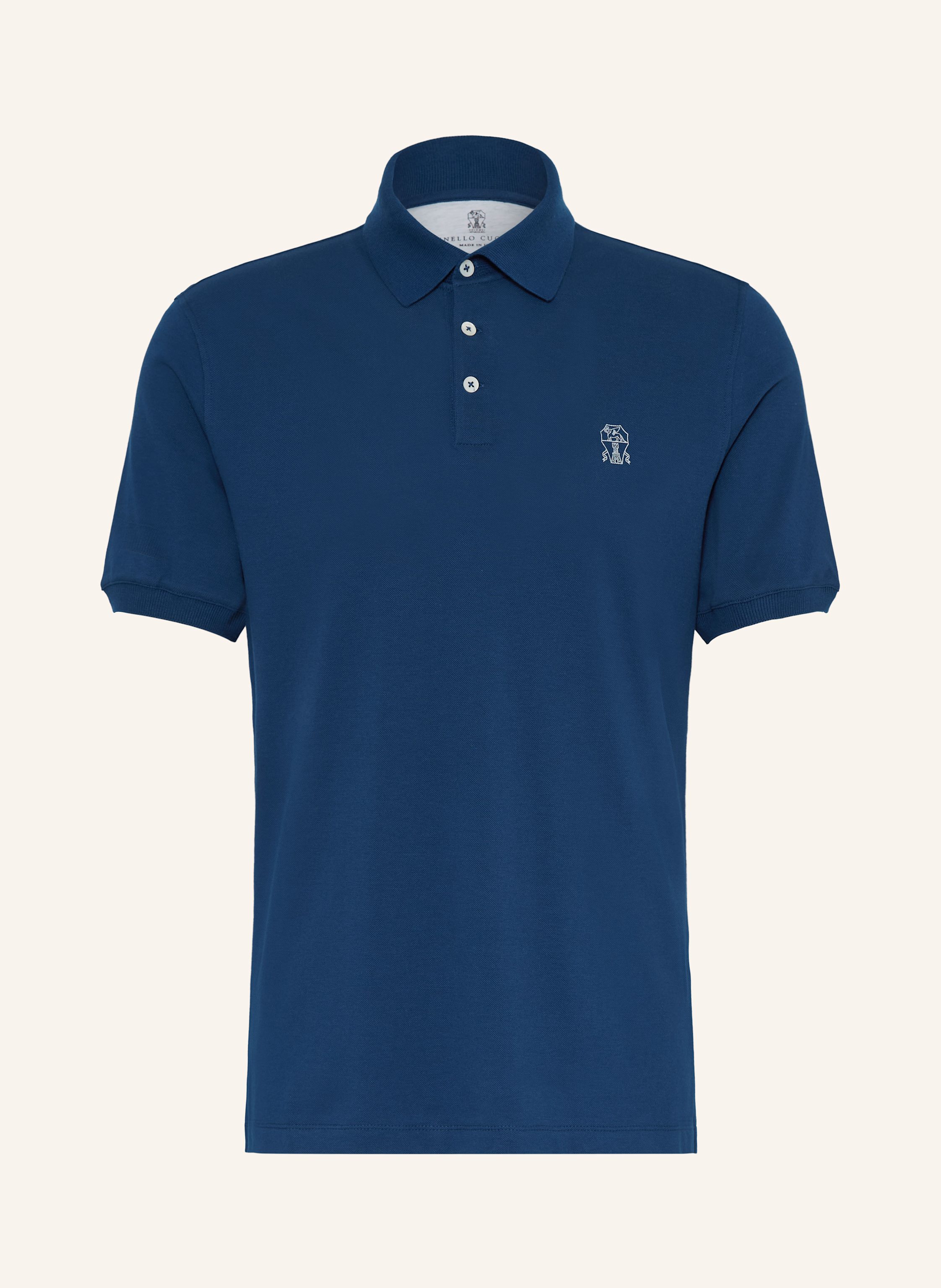 BRUNELLO CUCINELLI Piqué polo shirt in blue
