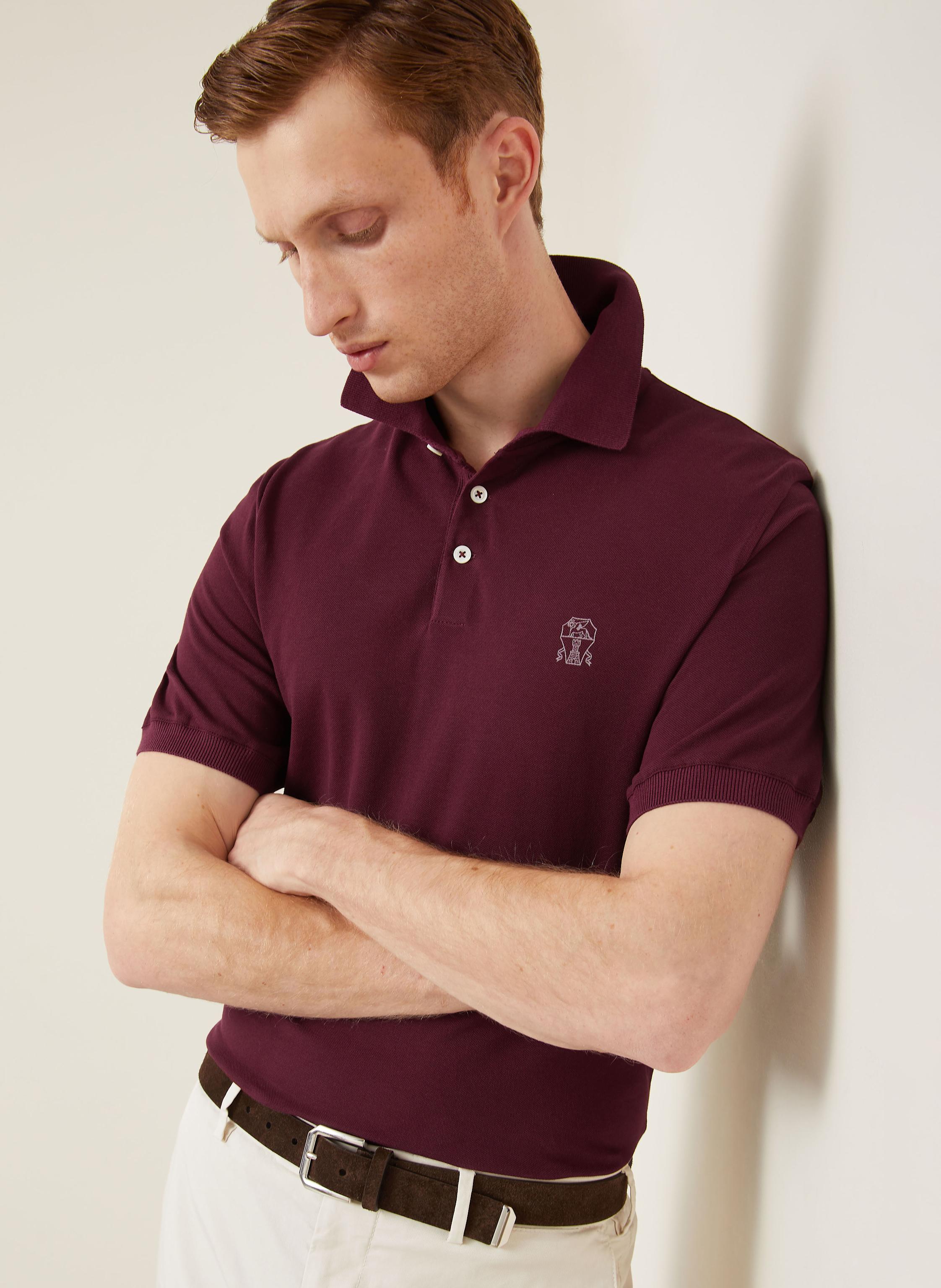 Thumbnail - Brunello Cucinelli Piqué-Poloshirt rot
