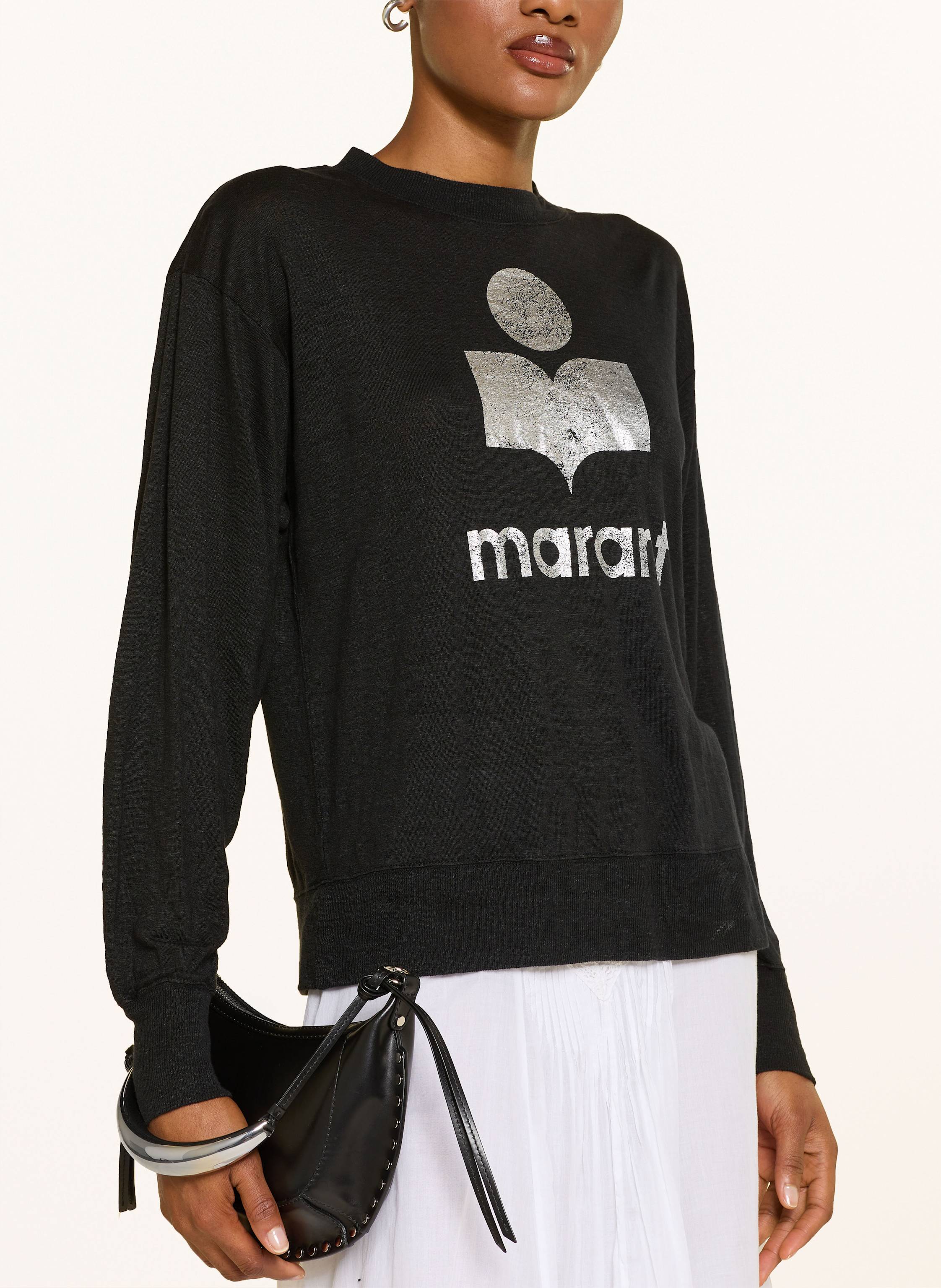 Thumbnail - Marant Étoile Longsleeve Klowia Aus Leinen schwarz