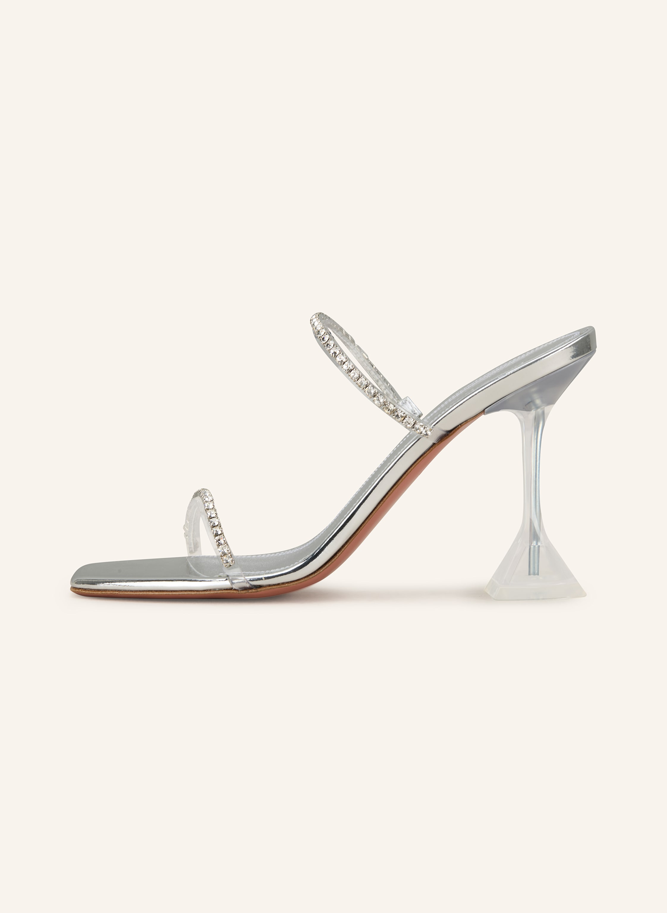 Thumbnail - Amina Muaddi Mules Gilda Mit Schmucksteinen silber