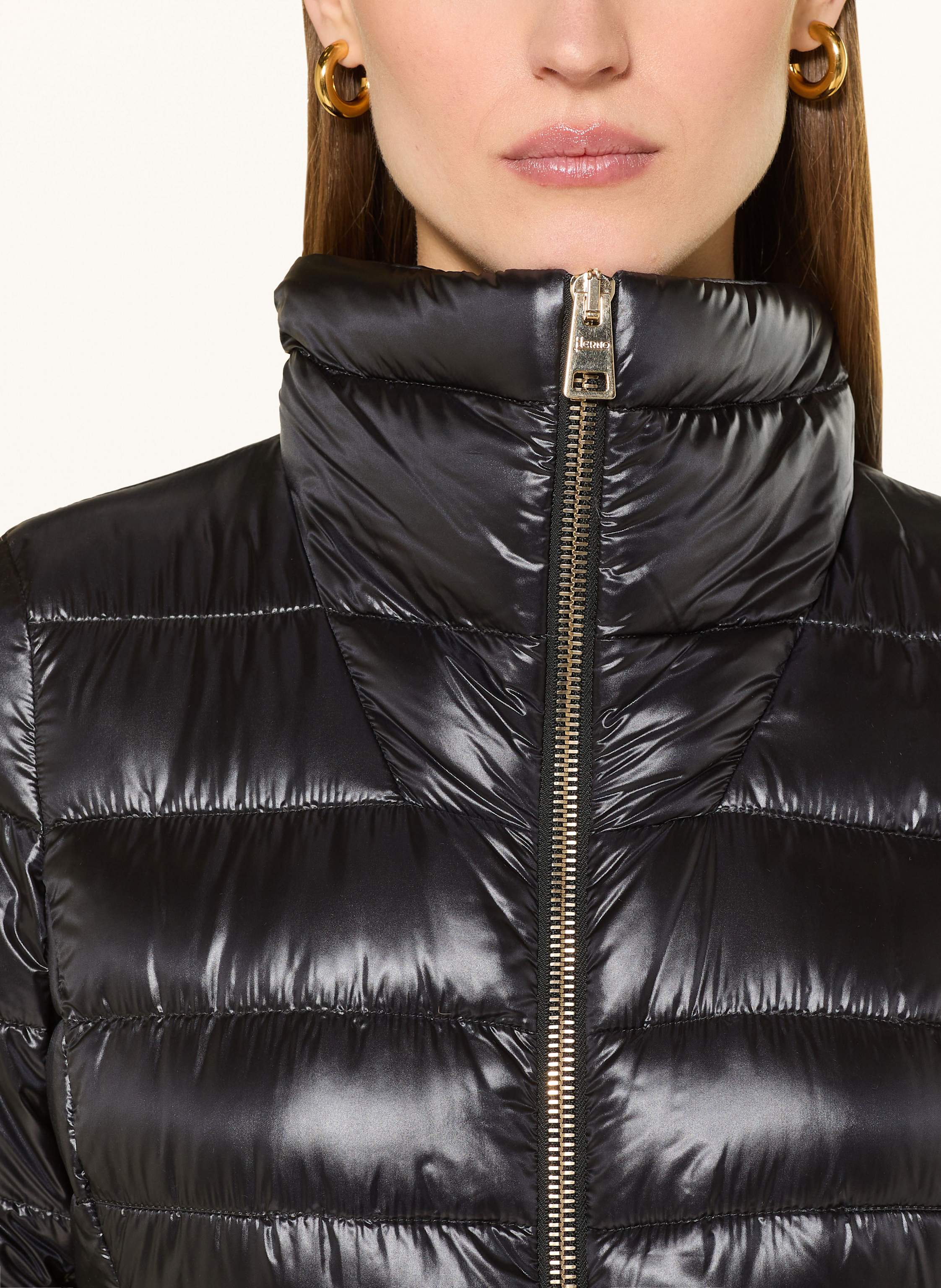 Thumbnail - Herno Daunenmantel Elisa Mit Abnehmbarem Kunstpelz schwarz