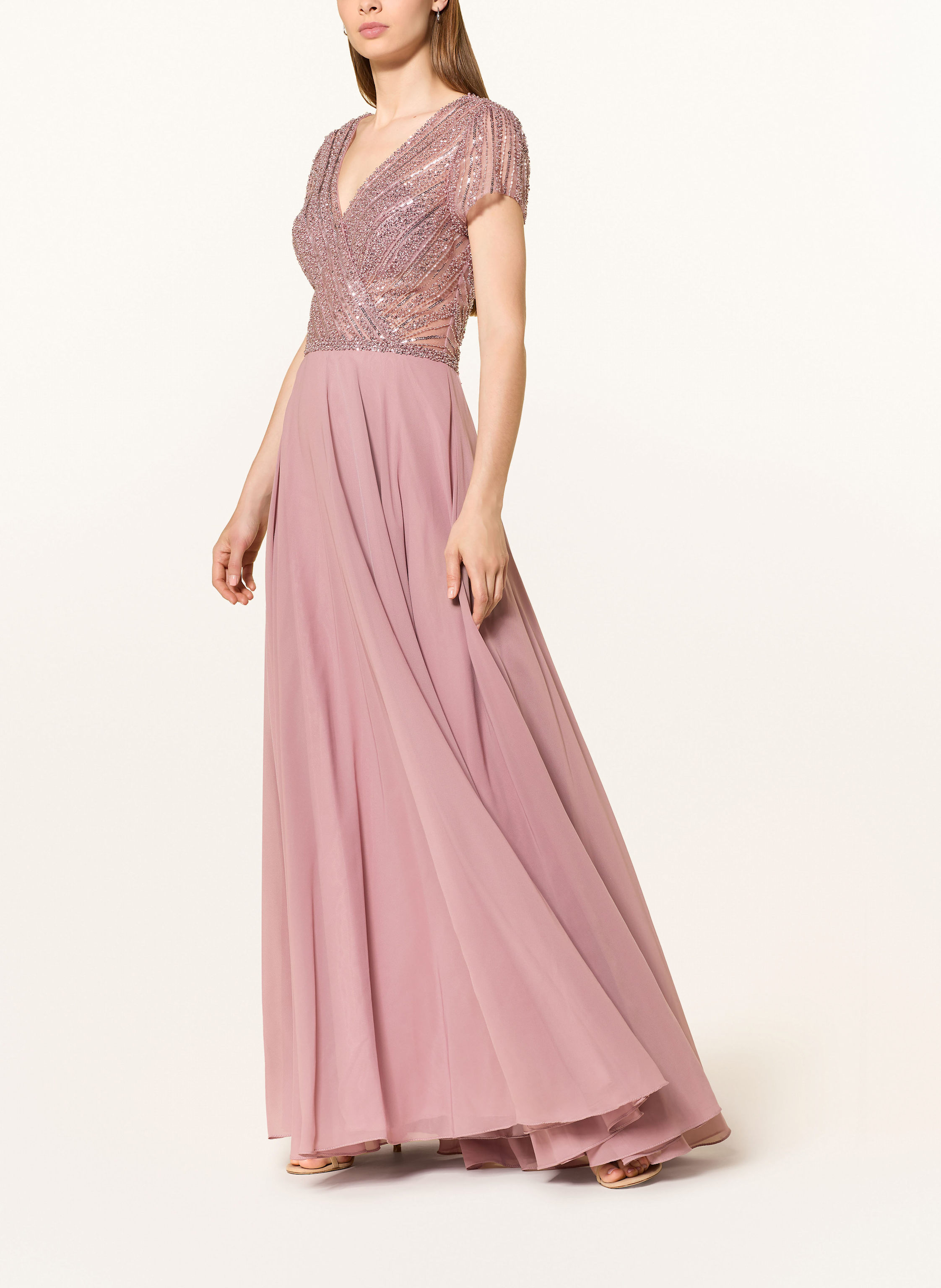 Thumbnail - Hey Kyla Abendkleid Mit Schmucksteinen Und Pailletten rosa