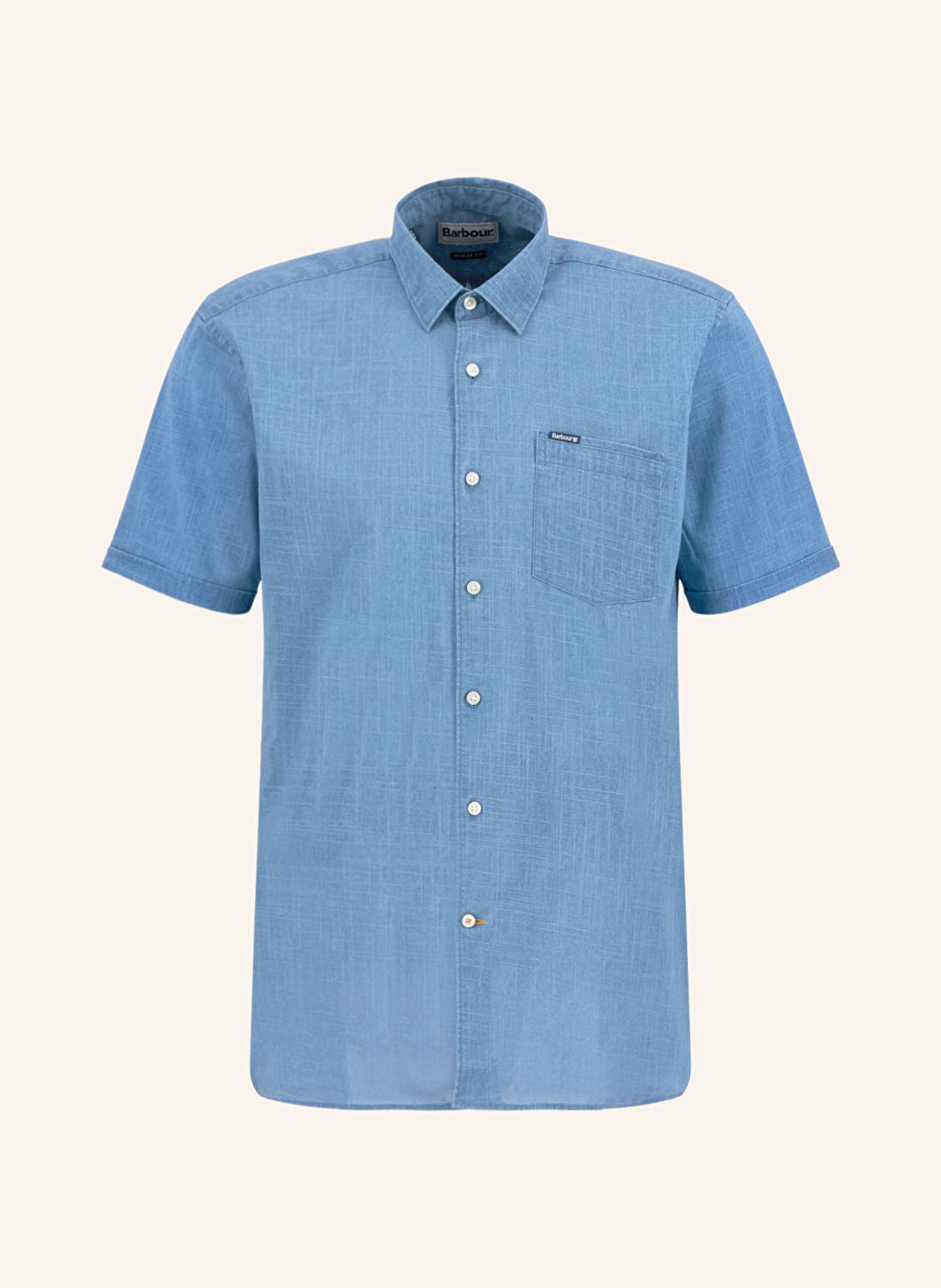 Barbour Kurzarm-Hemd Regular Fit blau