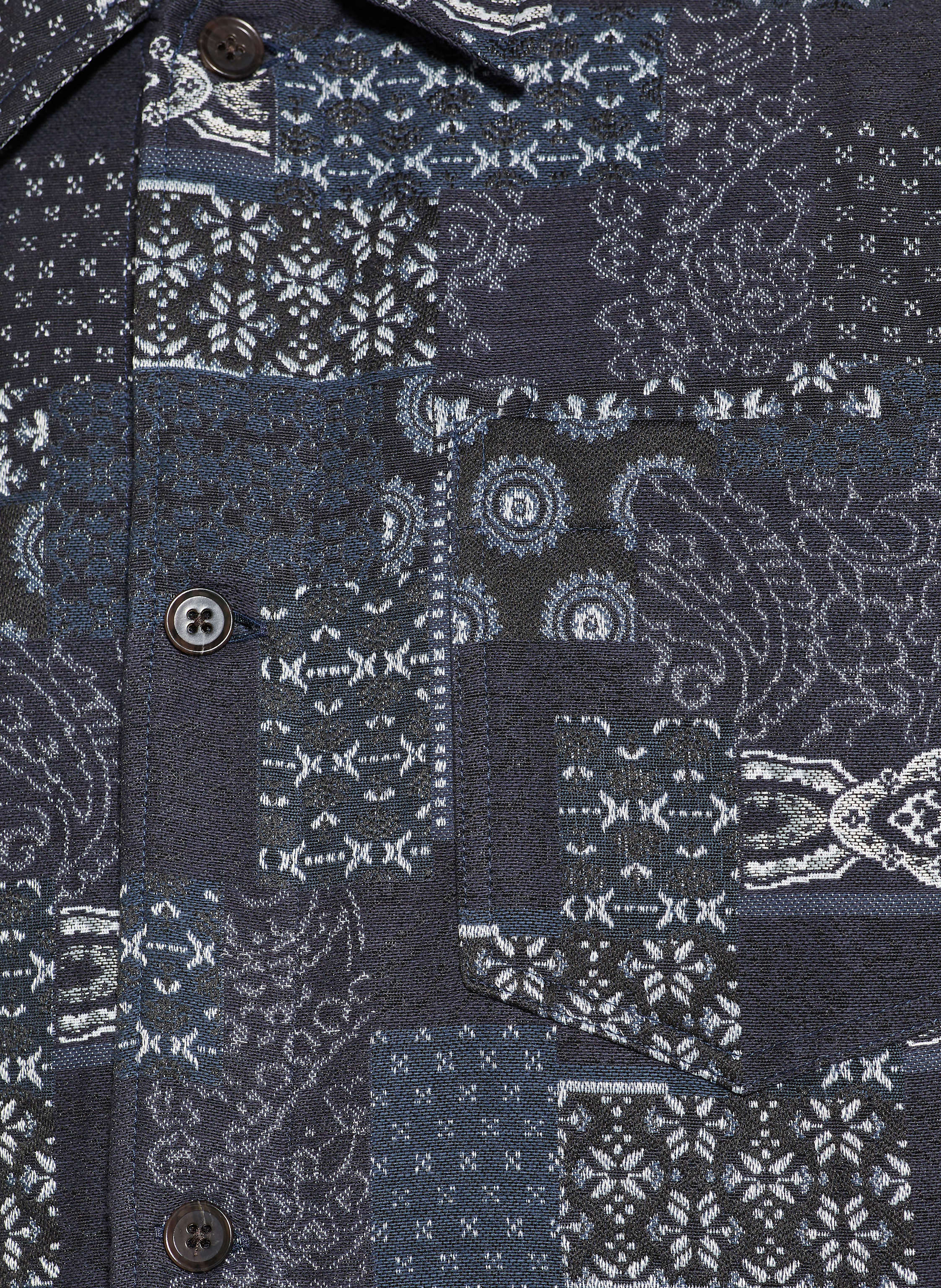 Thumbnail - Les Deux Jacquard-Overshirt Layton blau