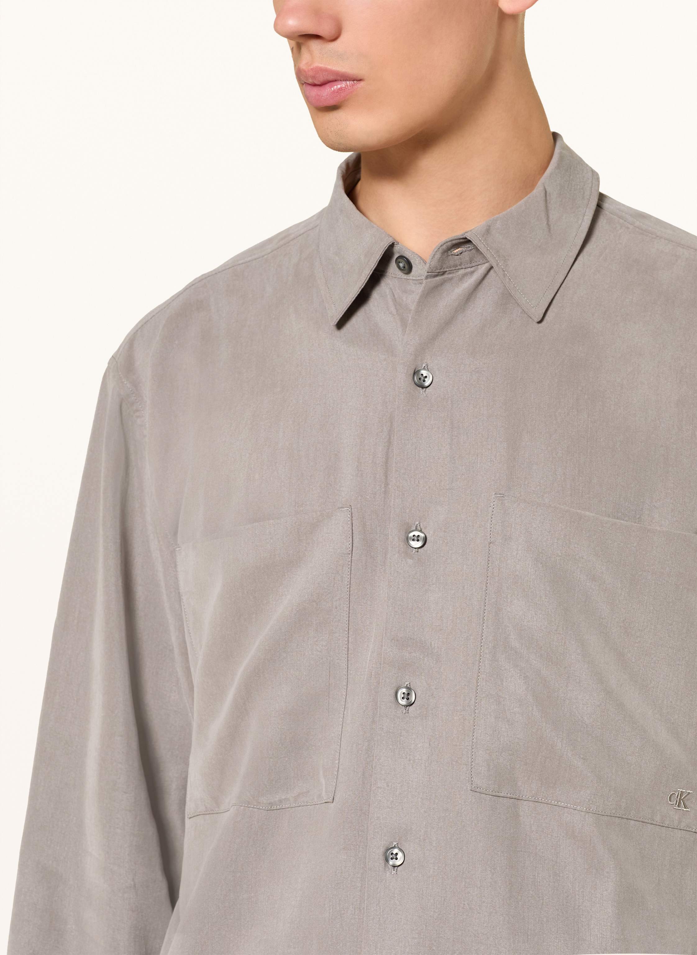 Thumbnail - Calvin Klein Hemd Relaxed Fit grau