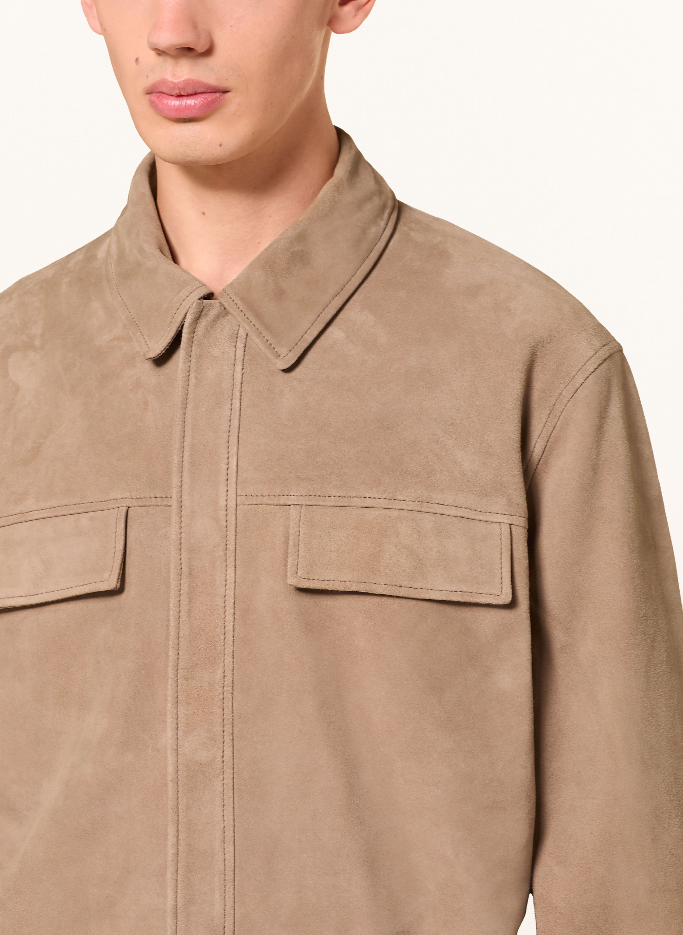 Thumbnail - Calvin Klein Leder-Overjacket braun