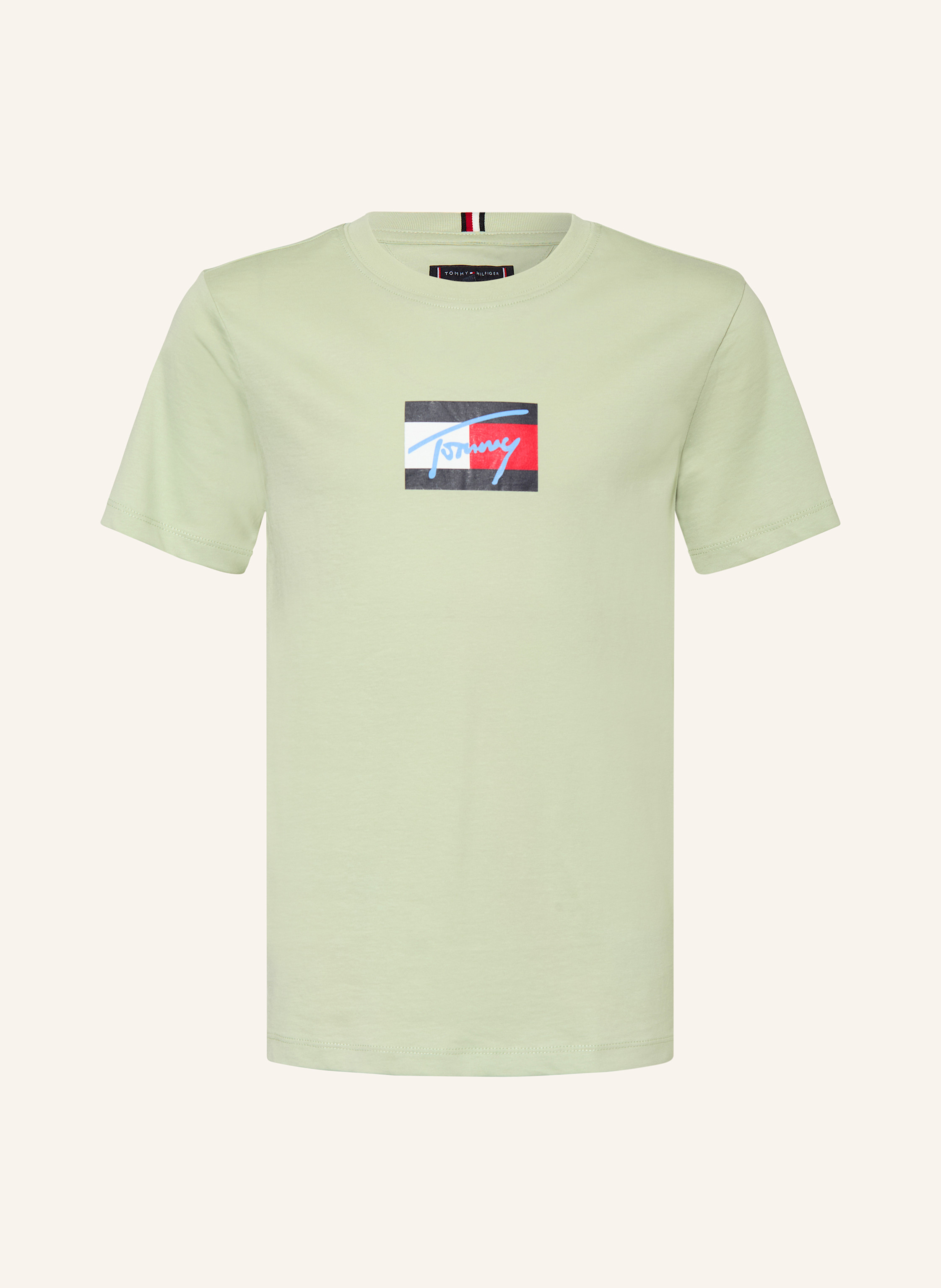 shirt in light green TOMMY HILFIGER T Оригинальное худи tommy