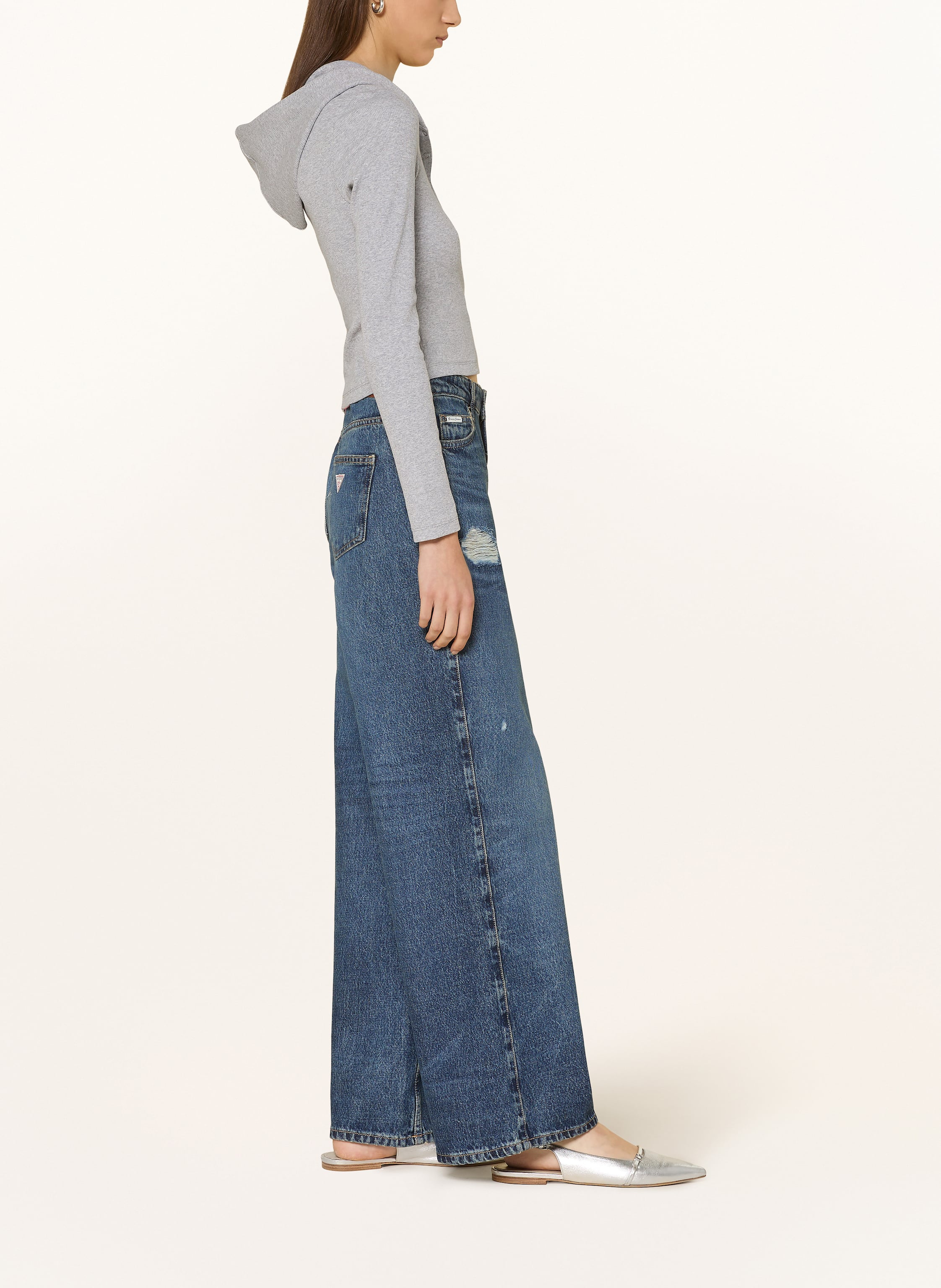 Thumbnail - Guess Jeans Strick-Hoodie grau