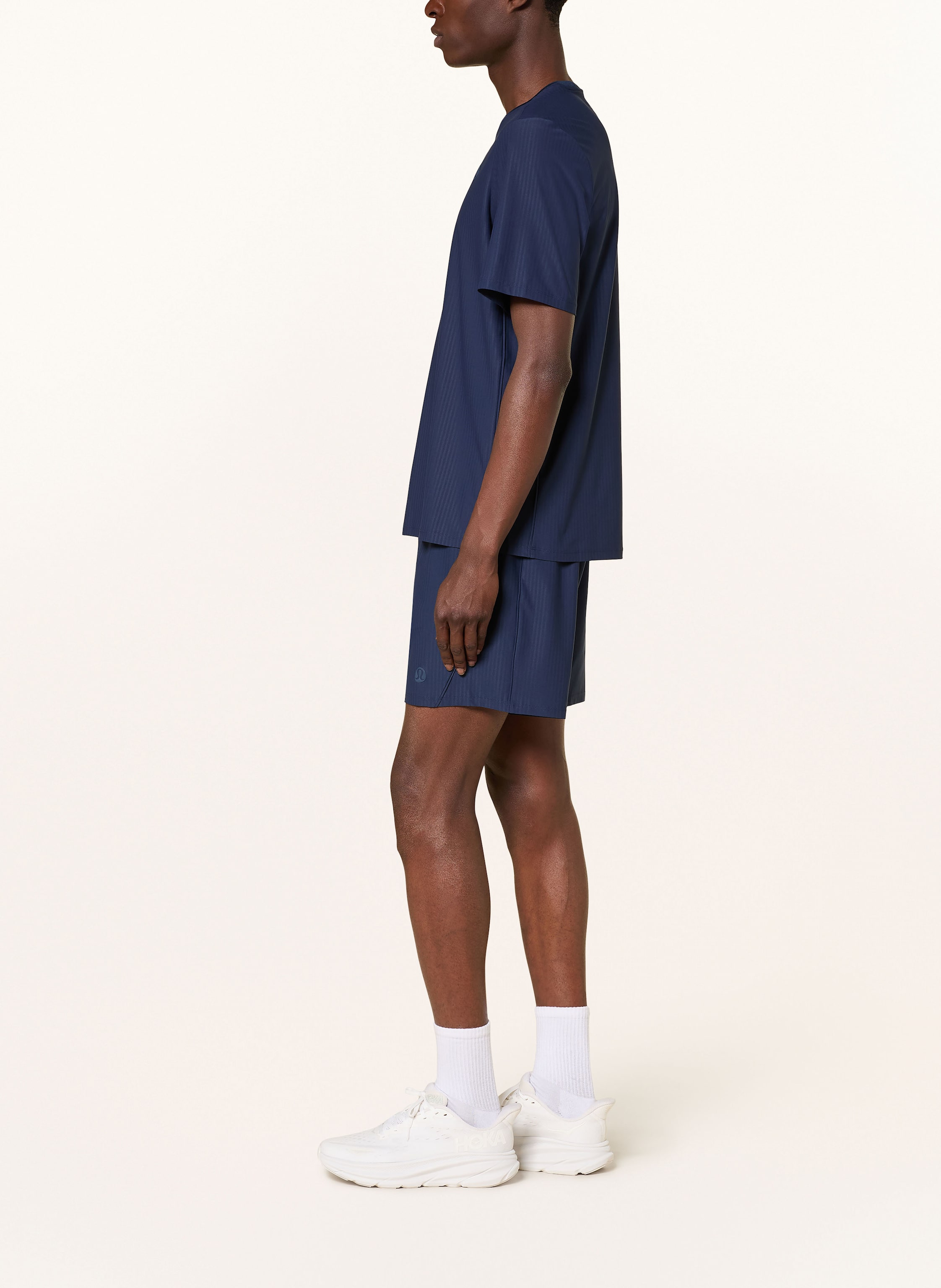 Thumbnail - Lululemon Tennisshorts Striped Mesh 7in blau