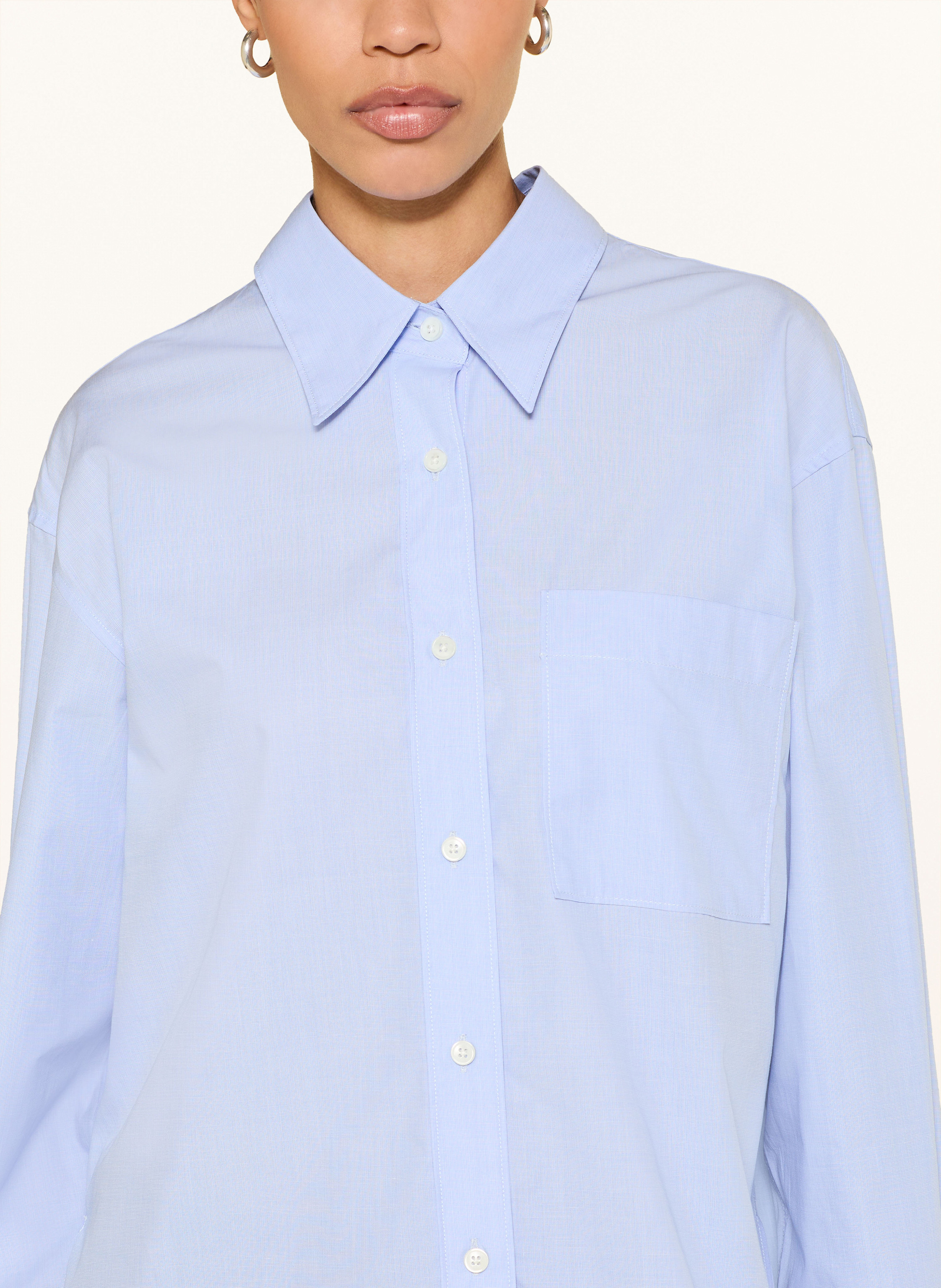 Thumbnail - Closed Oversized-Hemdbluse blau