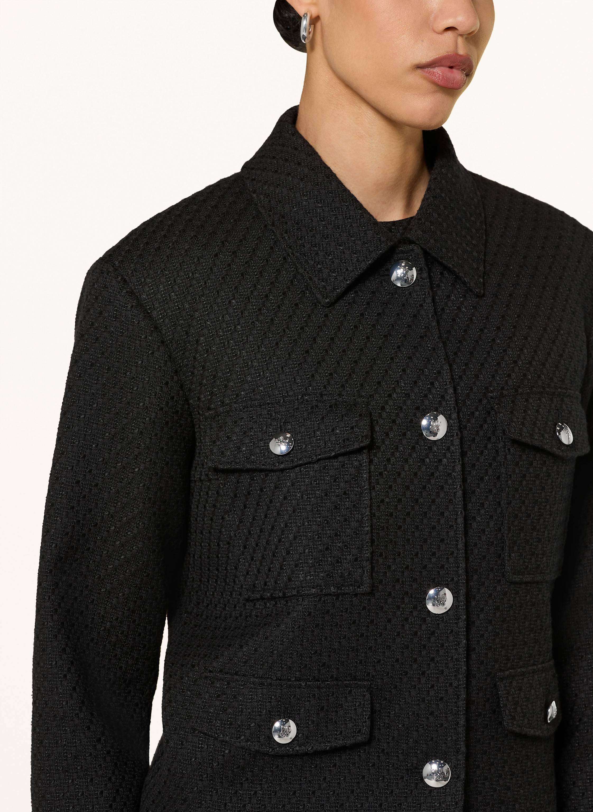 Thumbnail - Hugo Tweed-Jacke Alayna schwarz