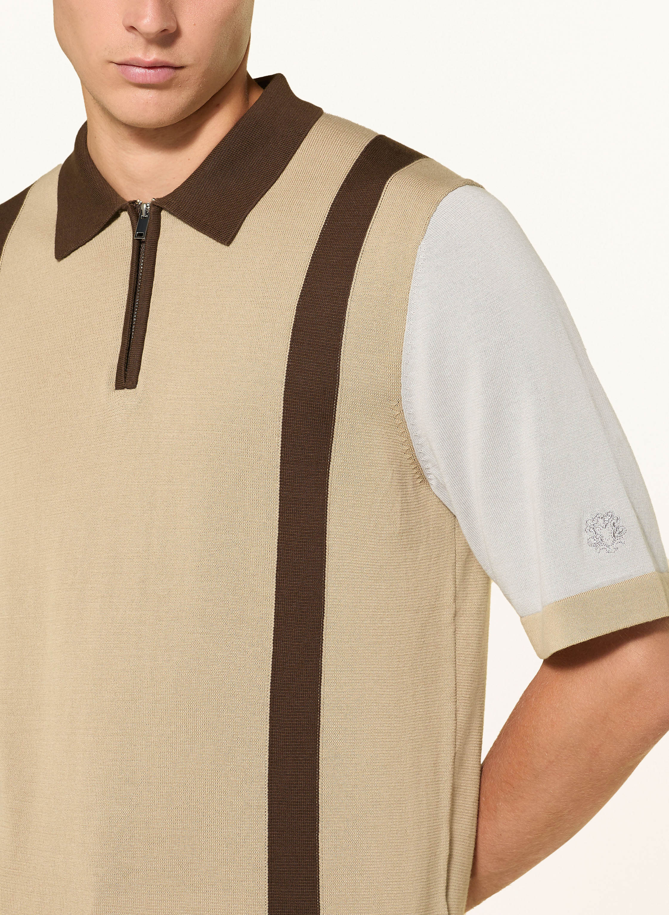 Thumbnail - Mos Mosh Gallery Strick-Poloshirt Mmgjustin beige