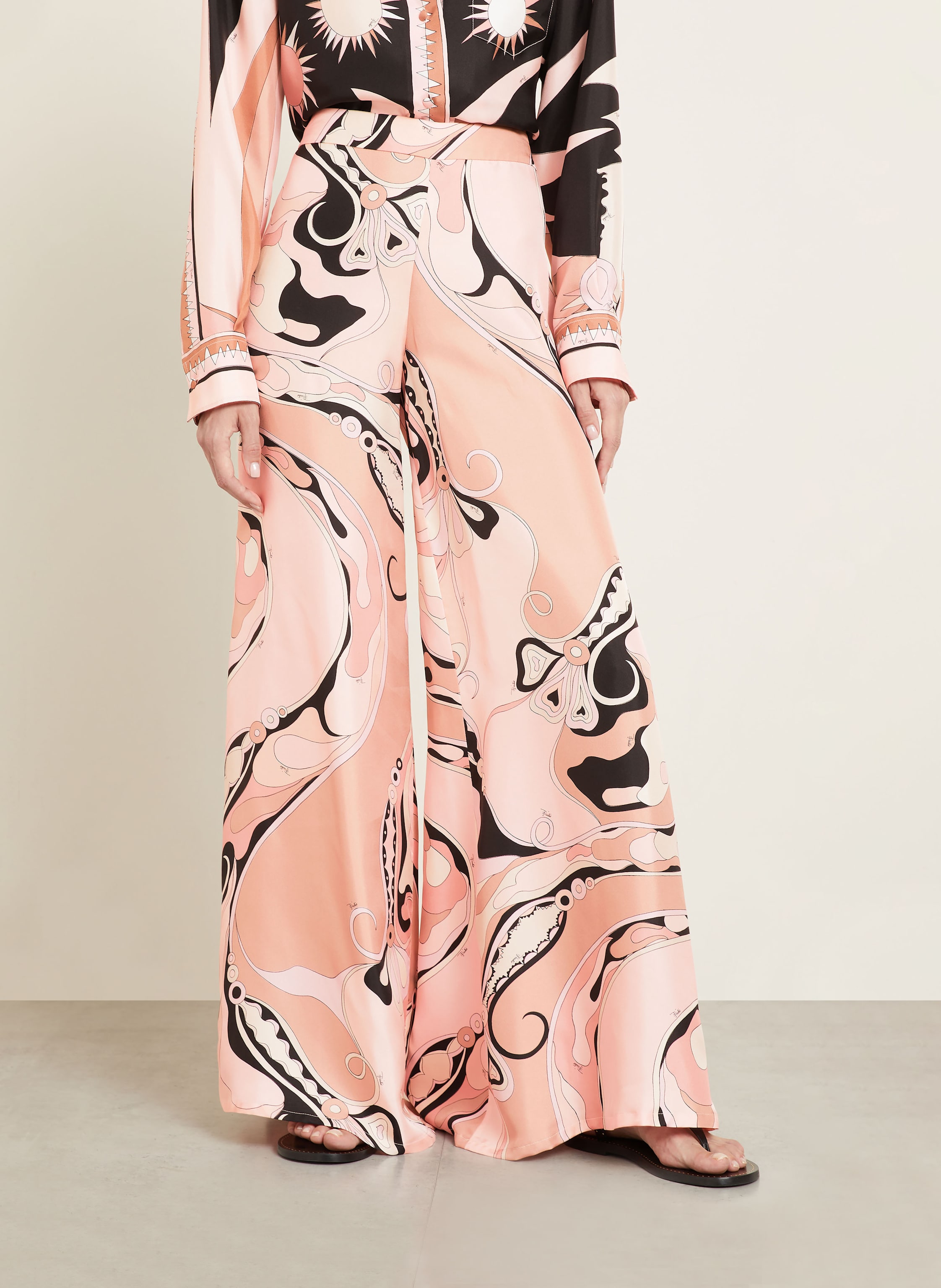 Thumbnail - Pucci Marlenehose Aus Seide rosa