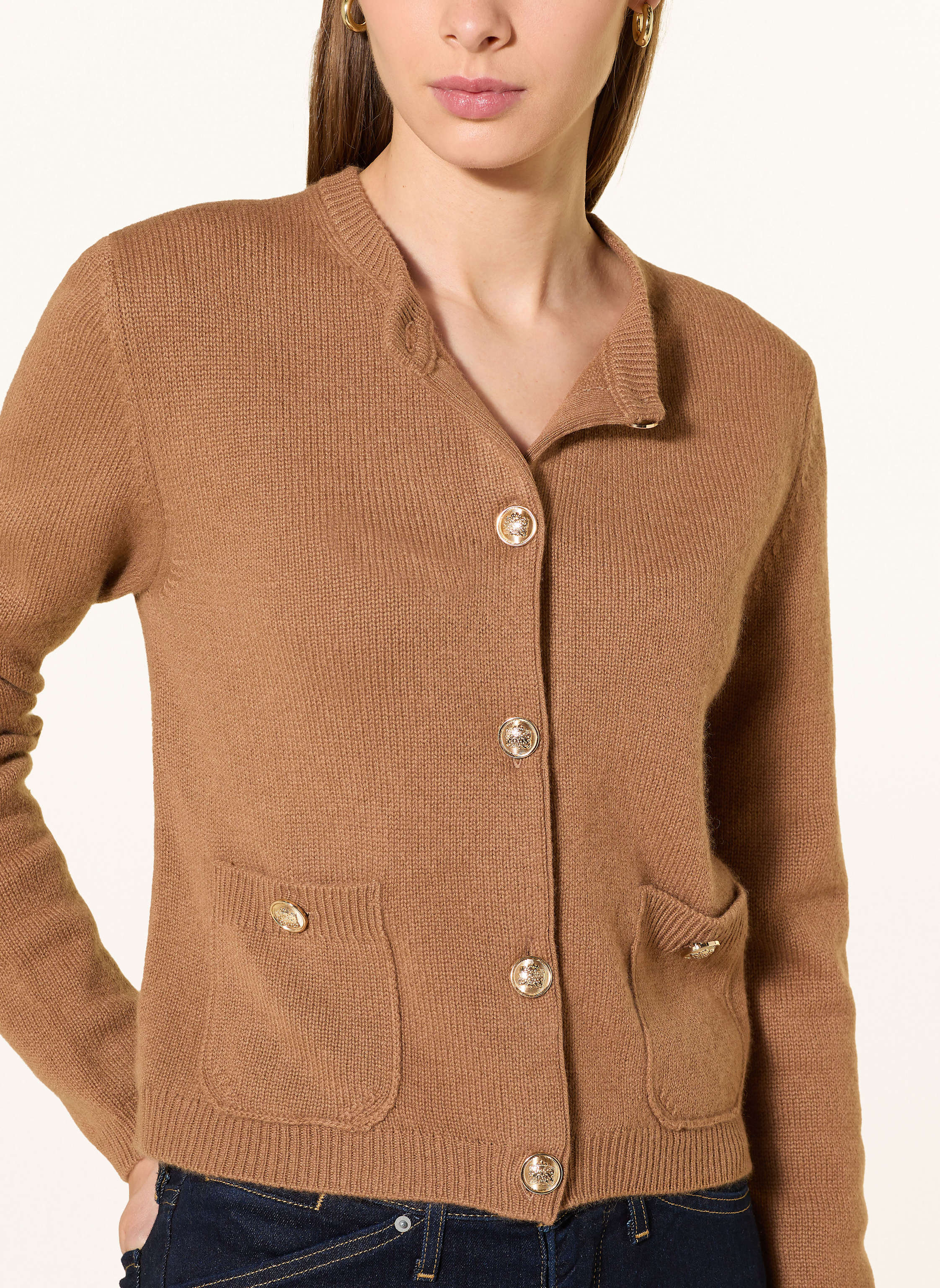 Thumbnail - Darling Harbour Strickjacke Aus Cashmere braun