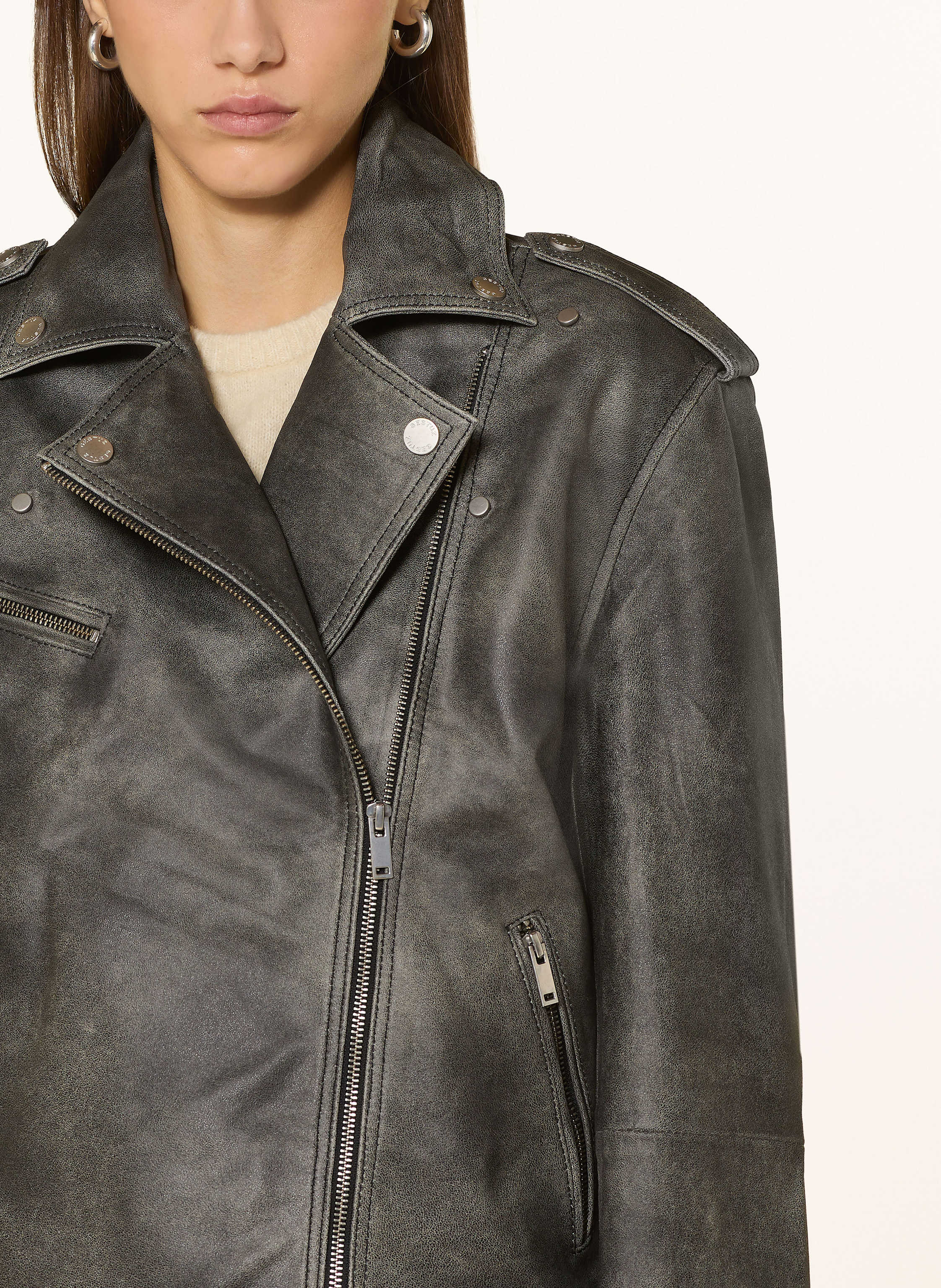 Thumbnail - Gestuz Lederjacke Gznaomi grau