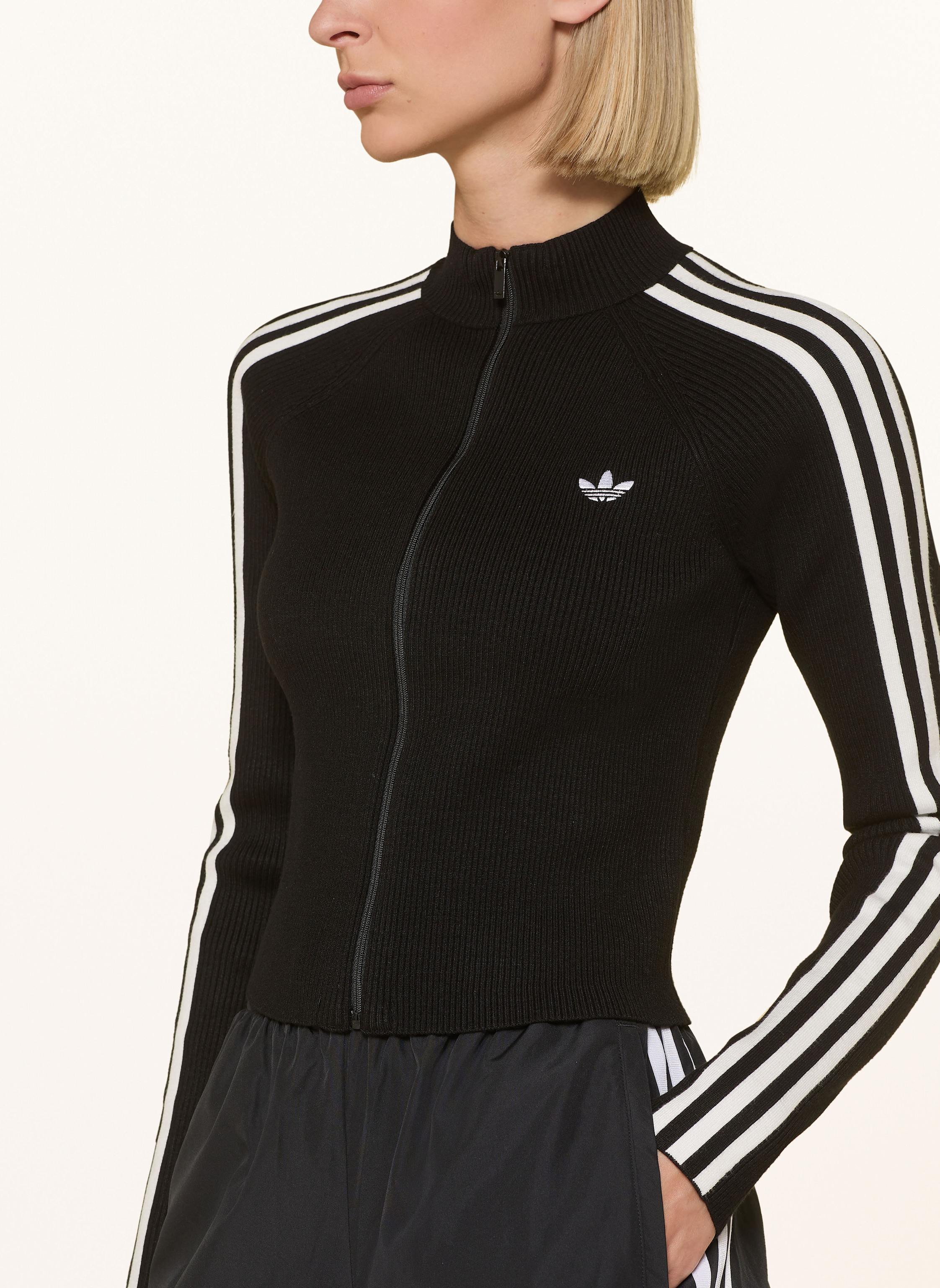 Thumbnail - Adidas Originals Adicolor 3-Streifen Slim Knit Originals Jacke schwarz