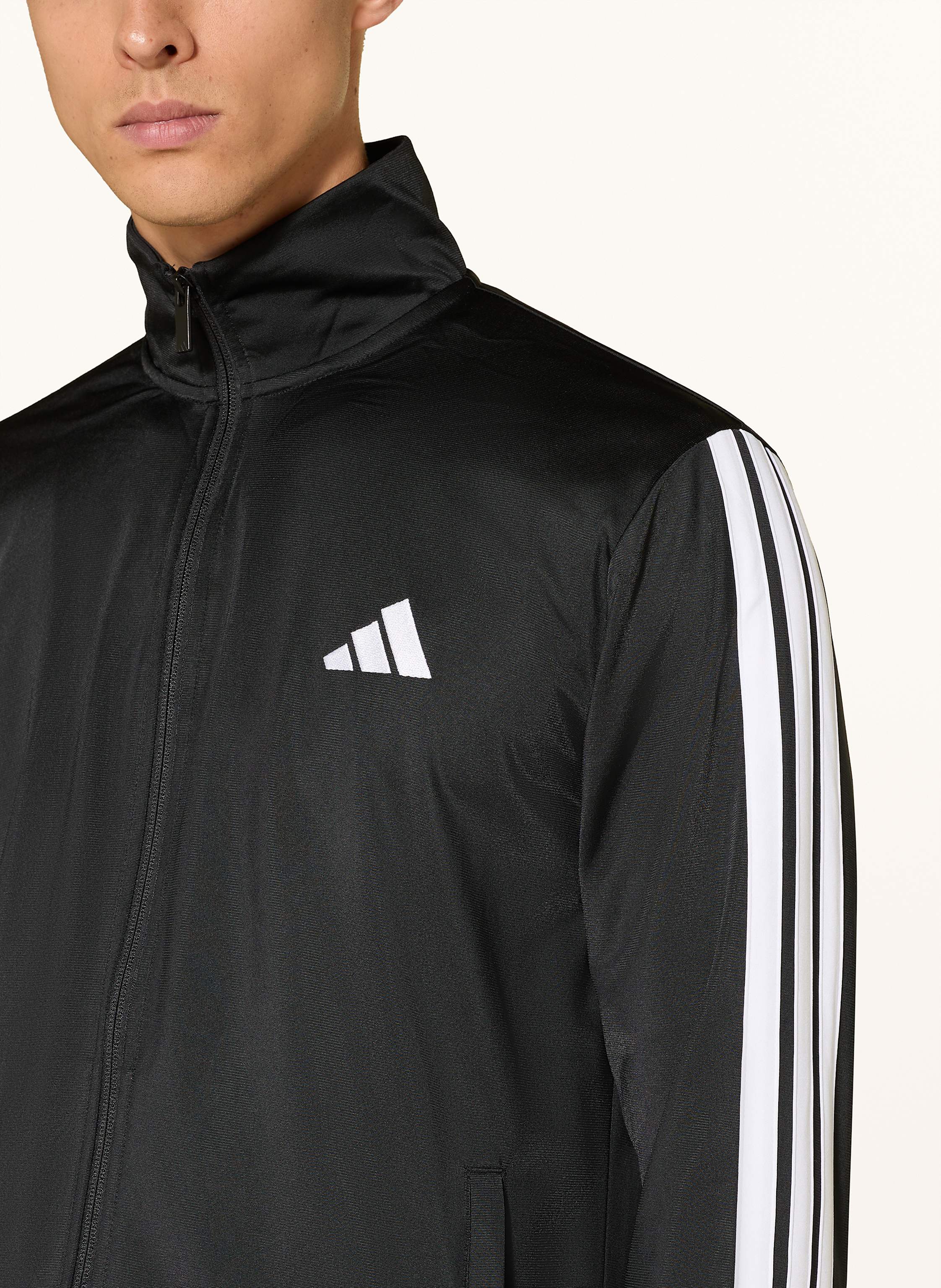Thumbnail - Adidas Trainingsanzug 3 Stripes schwarz