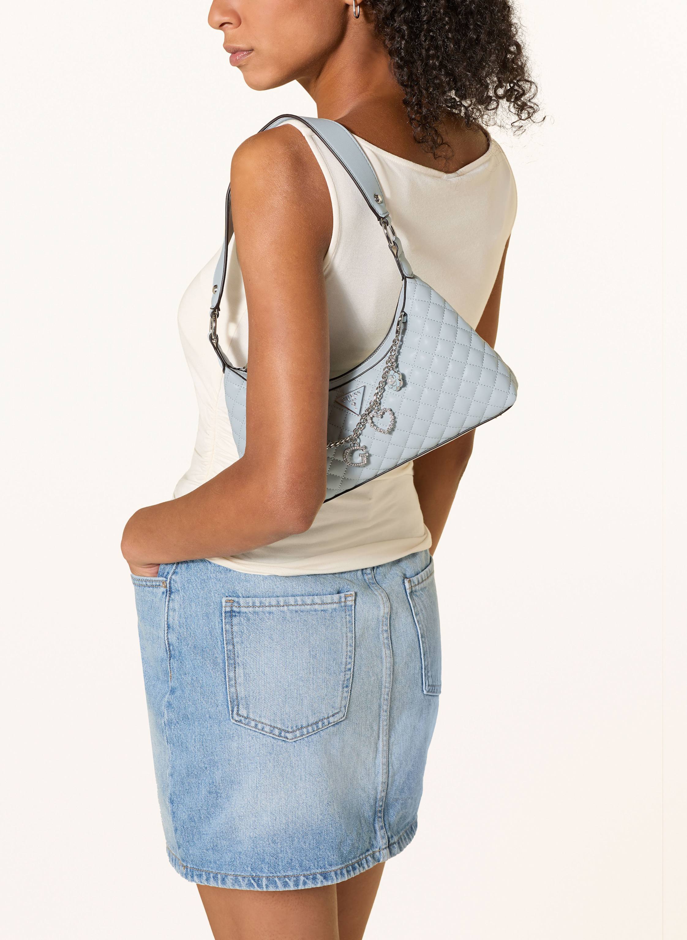 Thumbnail - Guess Schultertasche Everlee blau