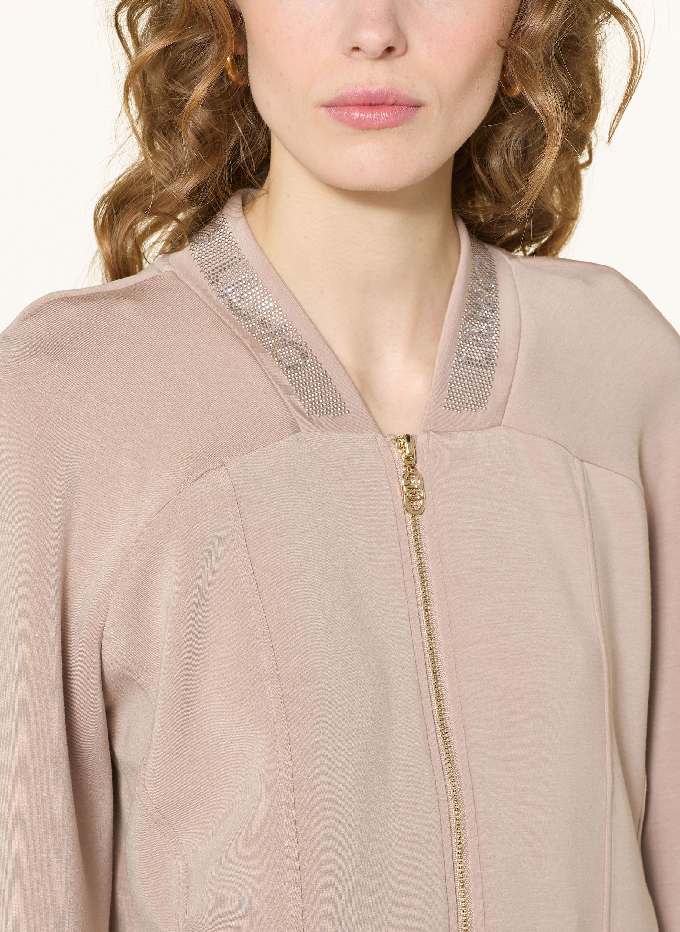 Thumbnail - Liu Jo Sweatjacke Mit Schmucksteinen beige