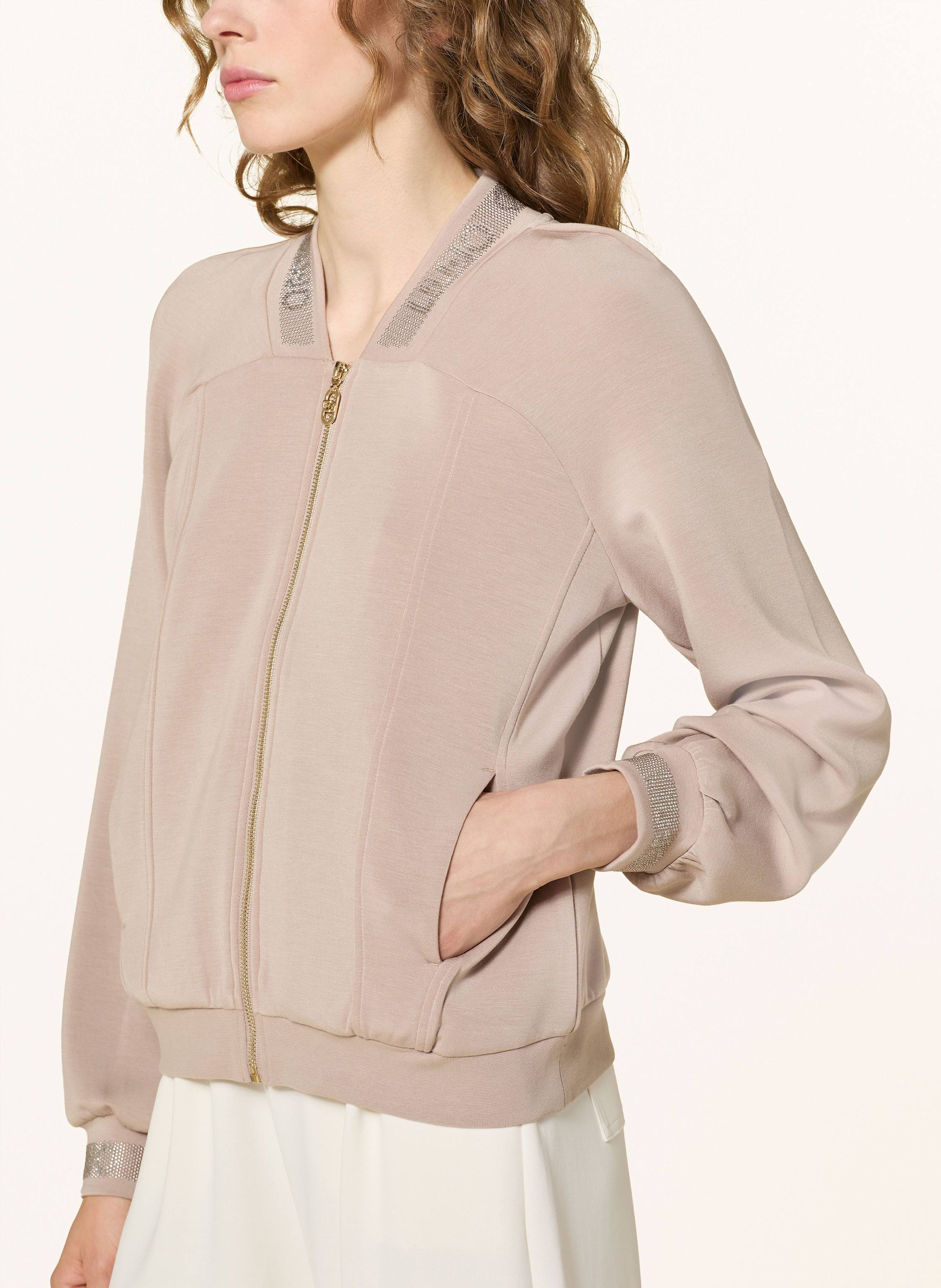 Thumbnail - Liu Jo Sweatjacke Mit Schmucksteinen beige