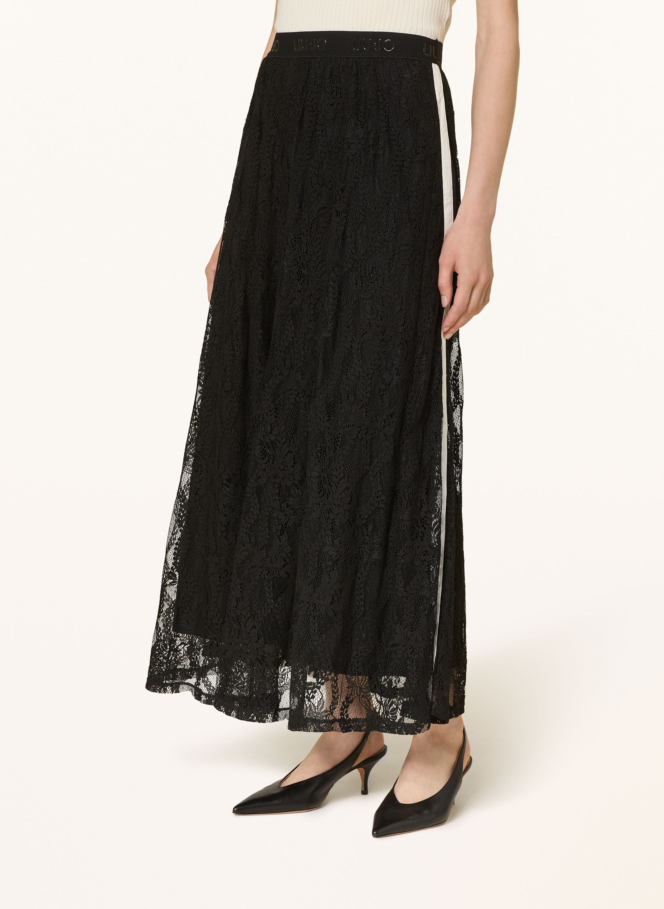 Thumbnail - Liu Jo Spitzenrock Mit Galonstreifen schwarz