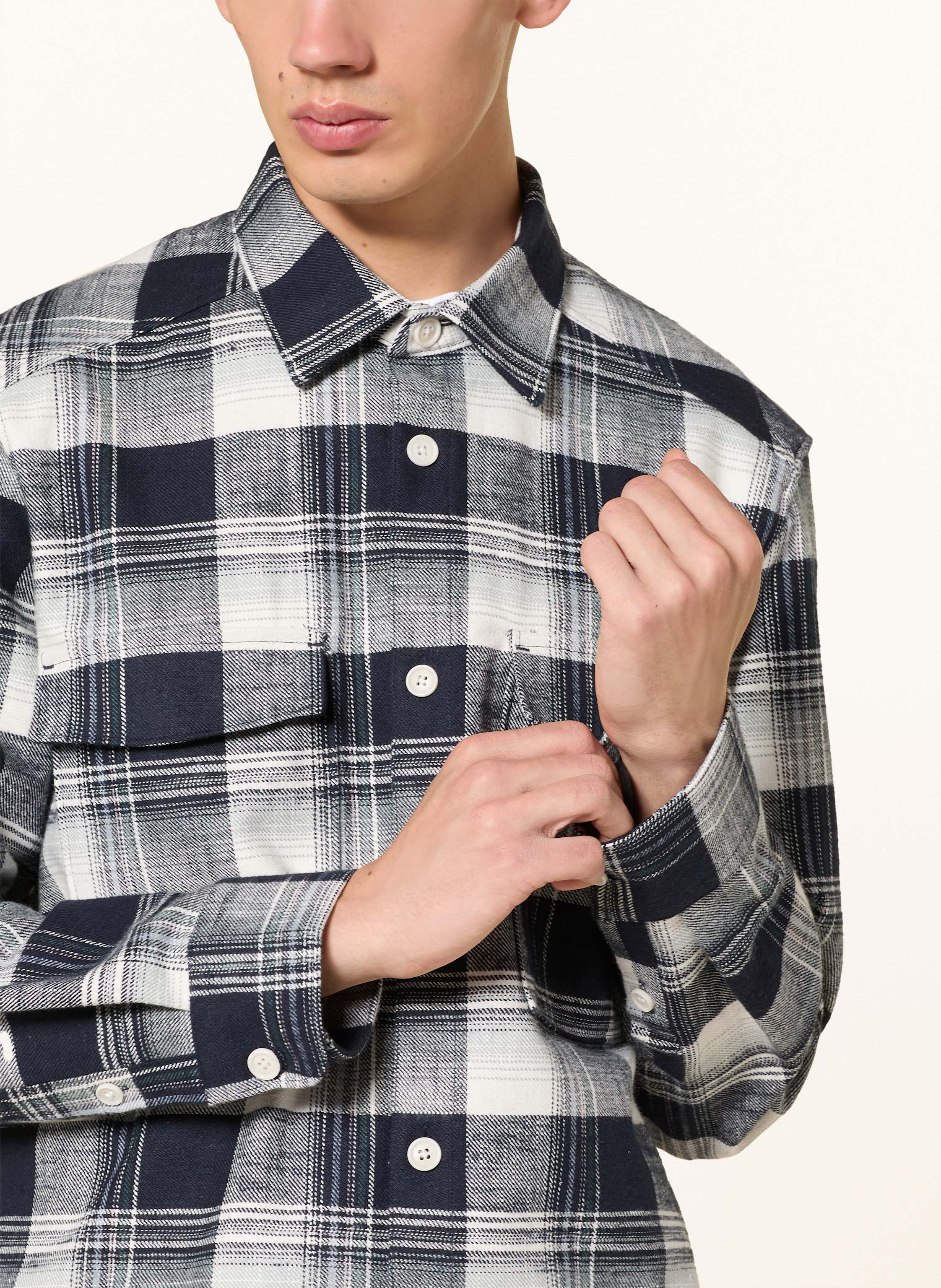 Thumbnail - Drykorn Flanell-Overshirt Gunray blau