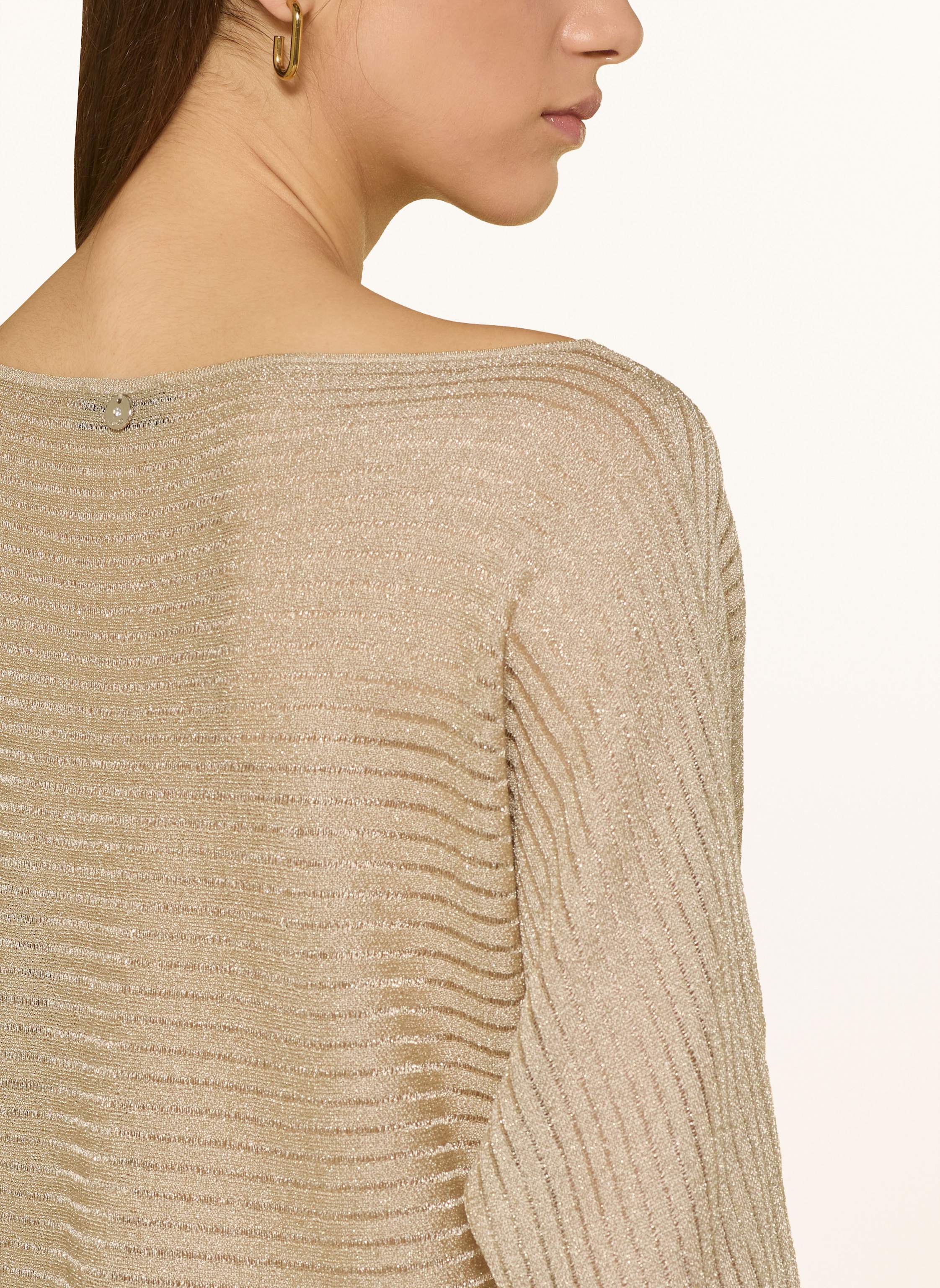 Thumbnail - Liu Jo Pullover Mit Glitzergarn Und Rüschen gold