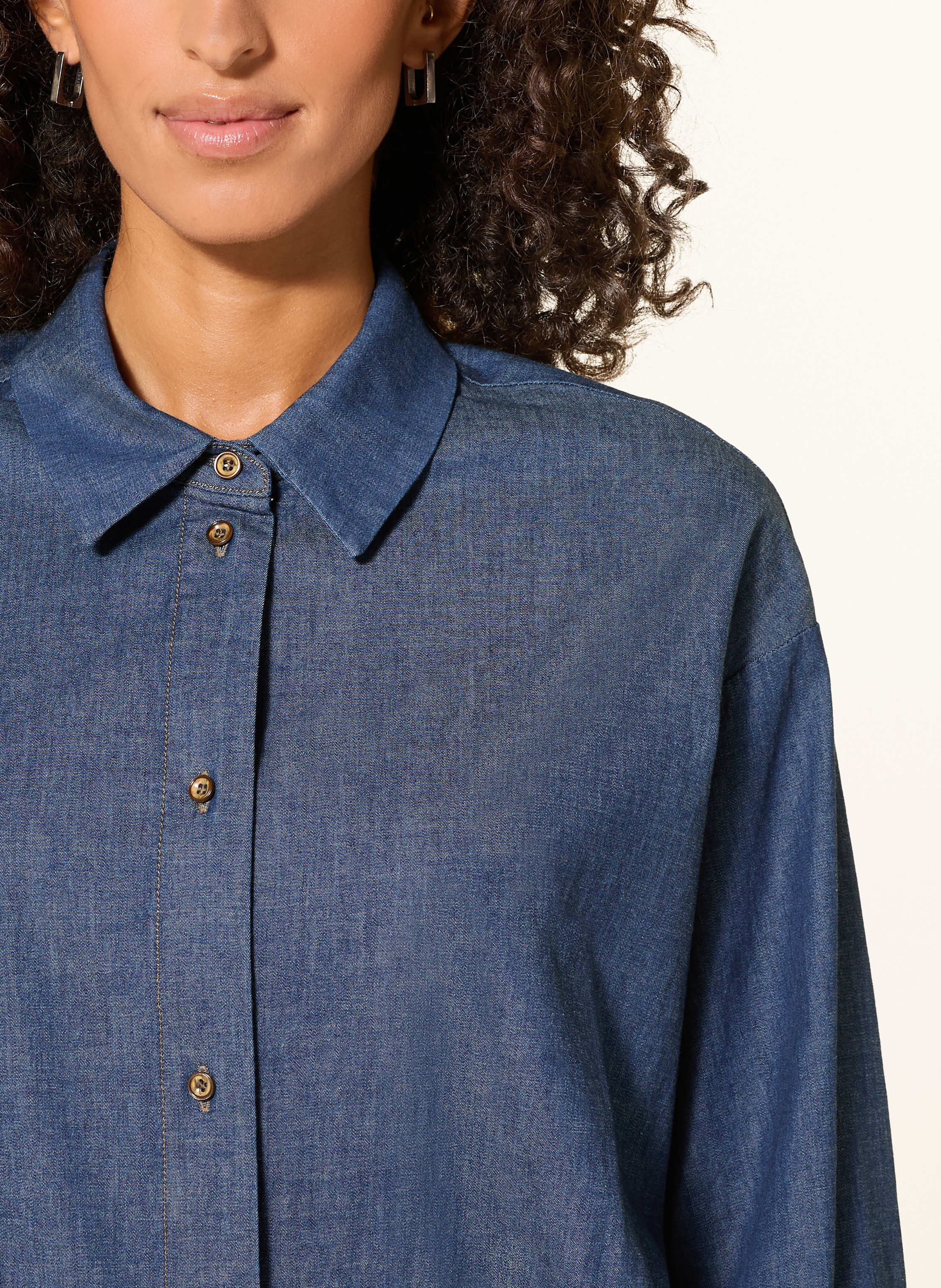 Thumbnail - Cinque Hemdbluse Citerno In Jeansoptik blau