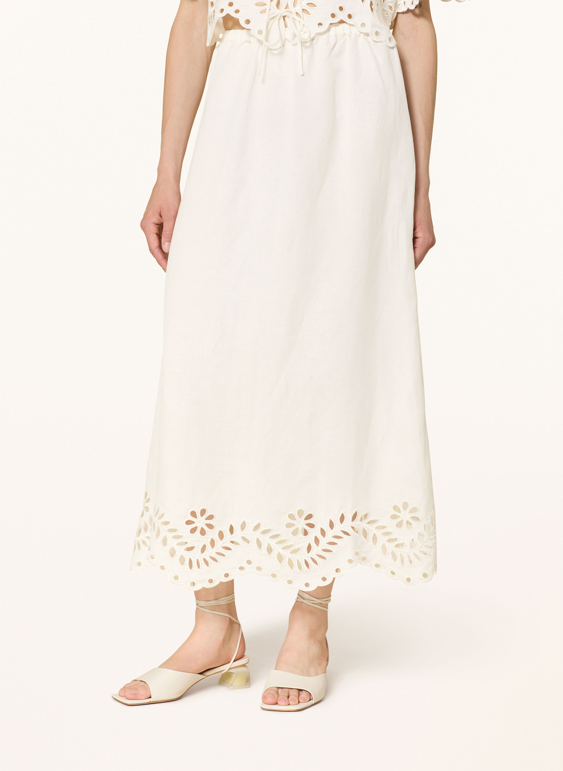 Thumbnail - Malina Rock Chara Aus Lochspitze Mit Leinen weiss